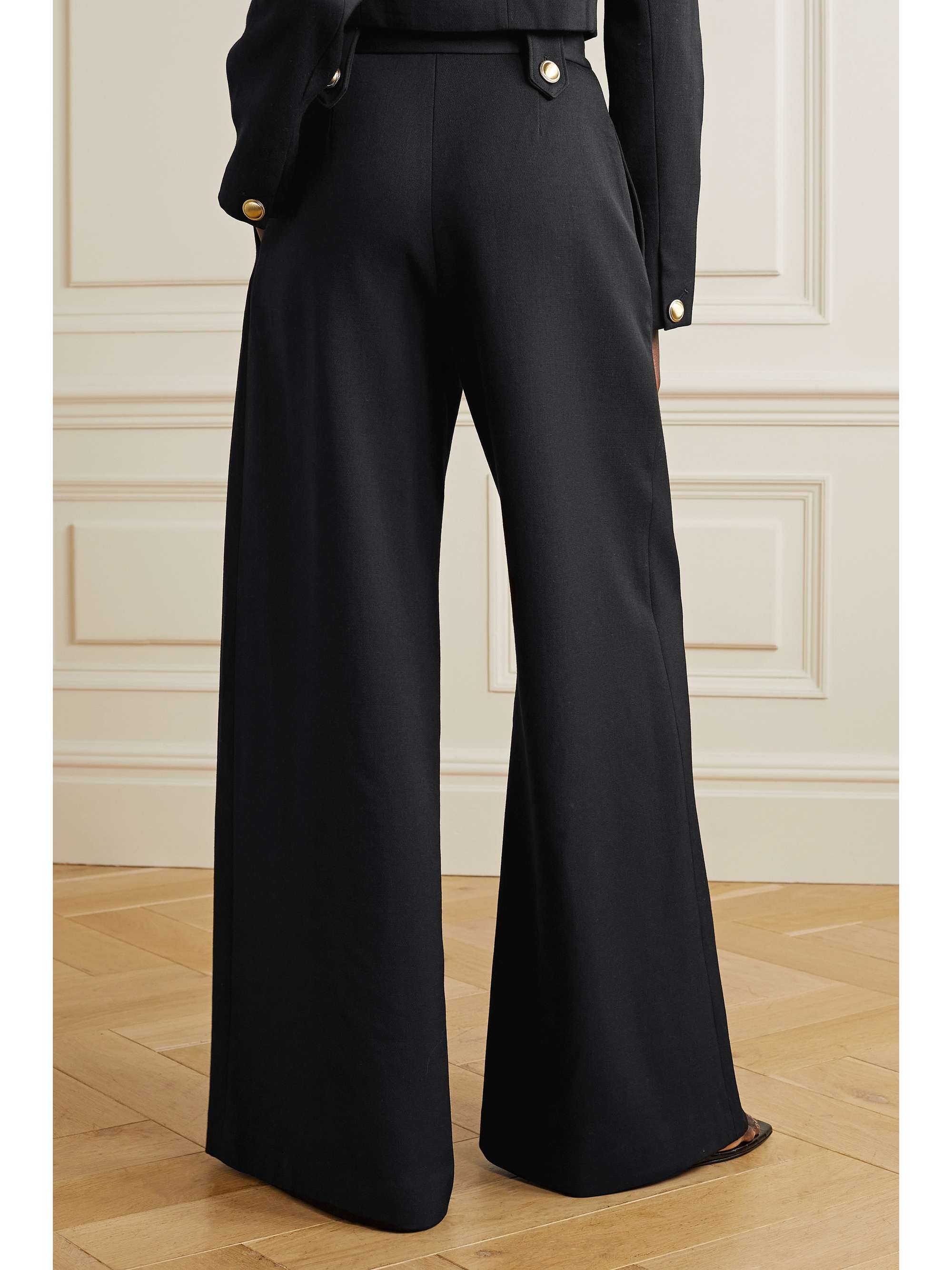 ROSETTA GETTY Wool-blend twill wide-leg pants | NET-A-PORTER TW