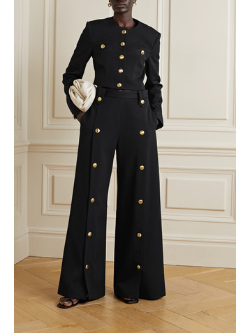 Rosetta Getty Wool-blend twill wide-leg pants