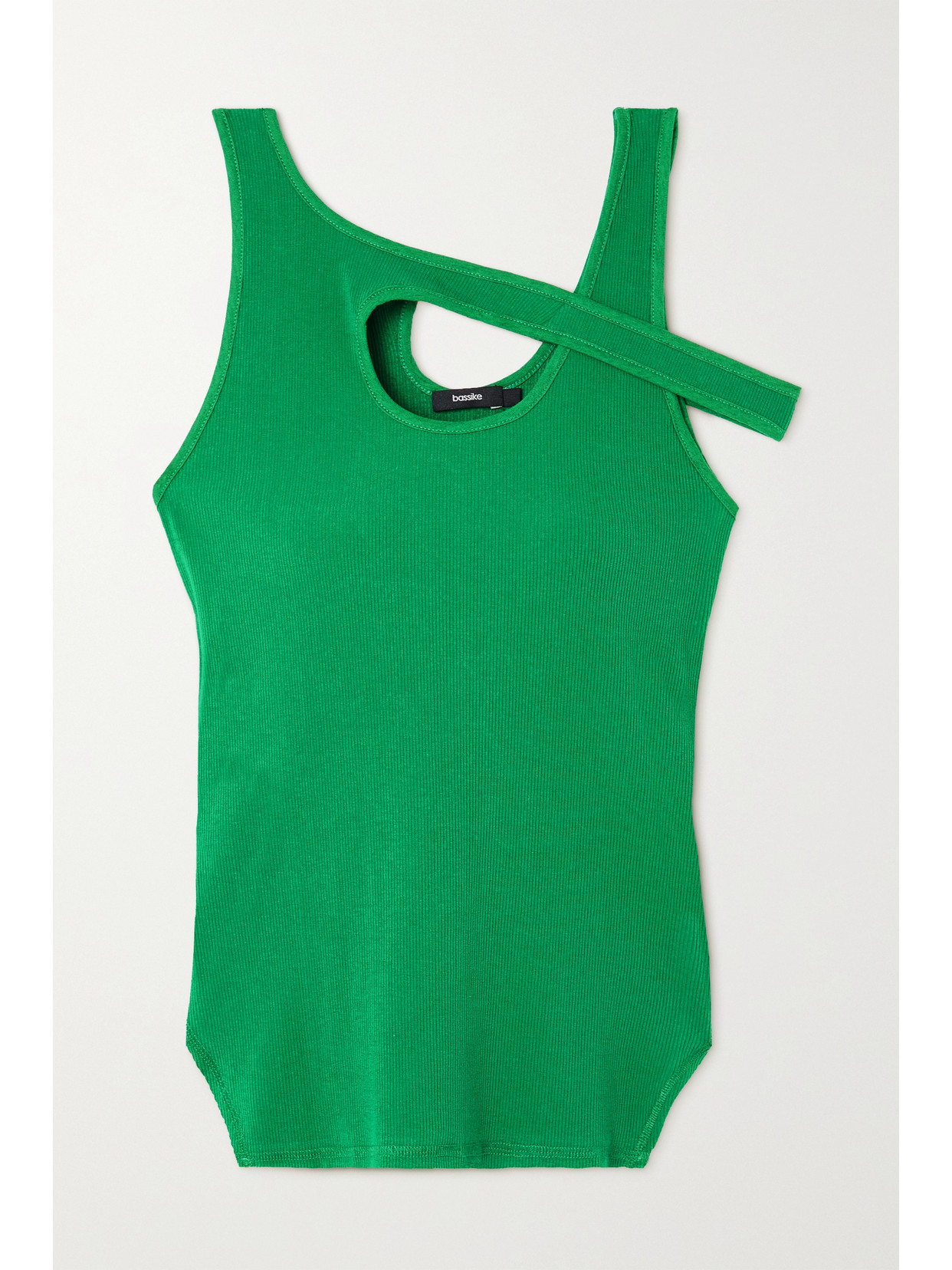 Net Sustain Cutout Ribbed Organic Cotton-blend Jersey Tank