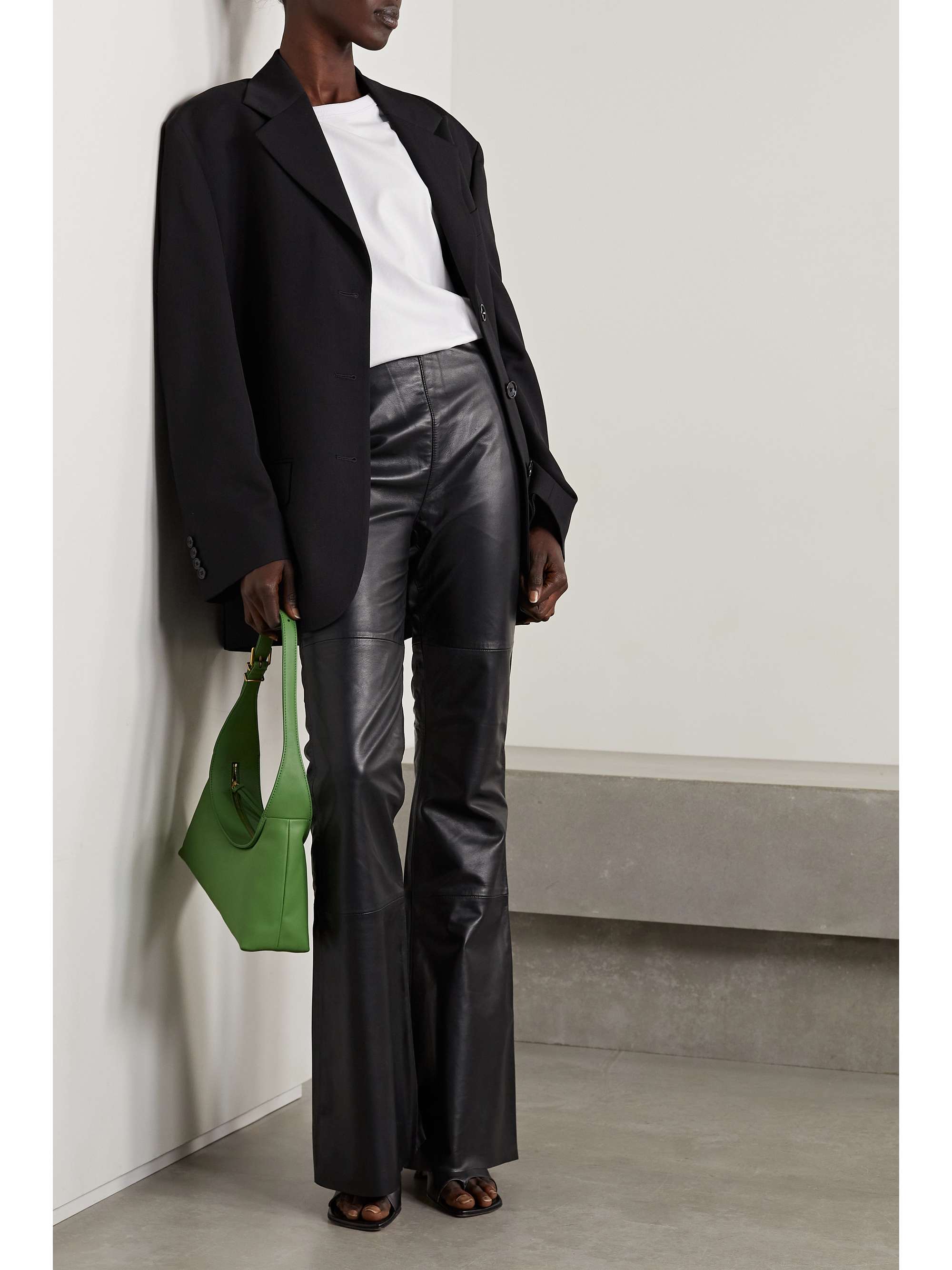 DEADWOOD + NET SUSTAIN Kick recycled-leather flared pants