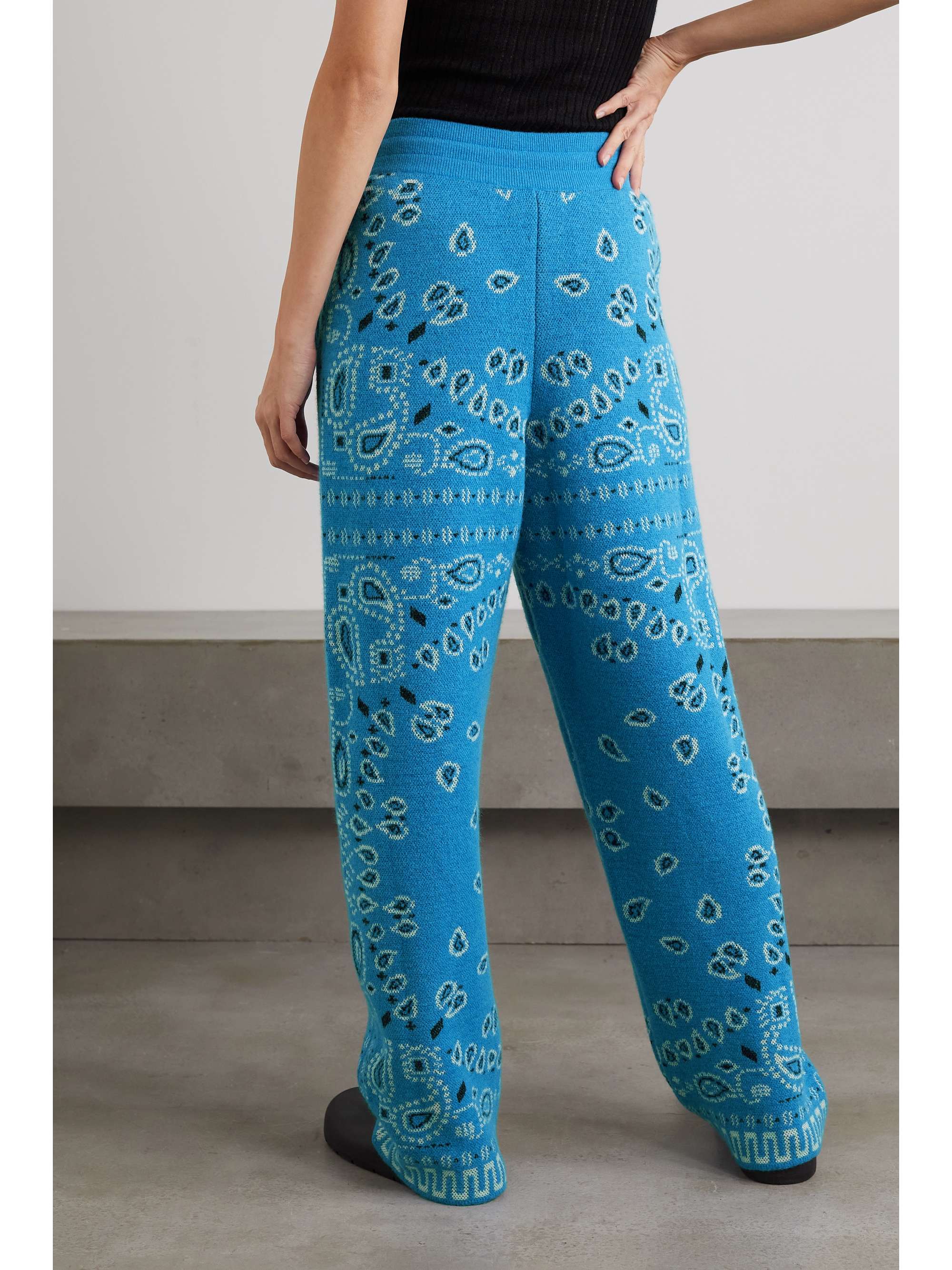 ALANUI Bandana jacquard wool and alpaca-blend wide-leg pants