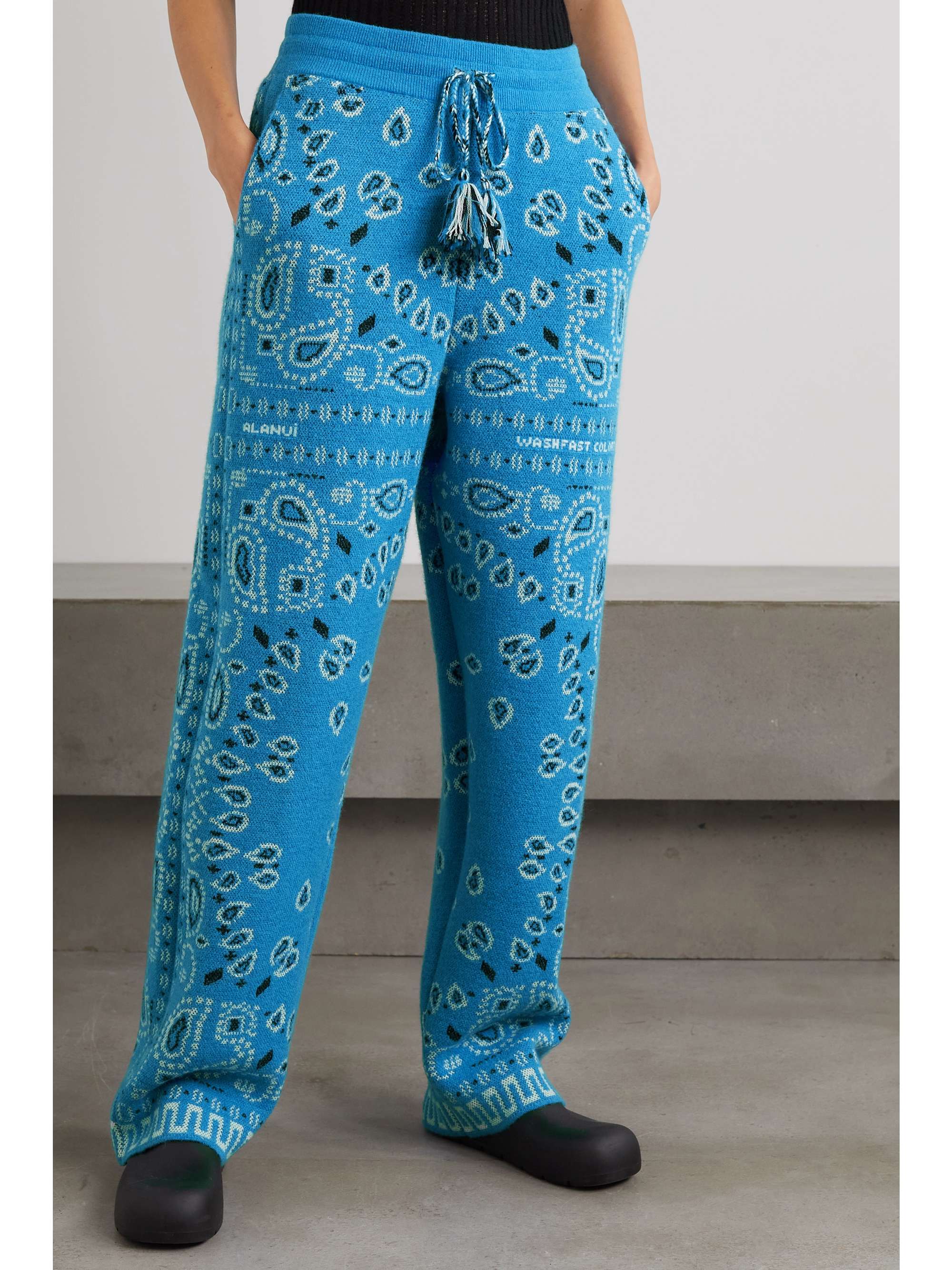 ALANUI Bandana jacquard wool and alpaca-blend wide-leg pants