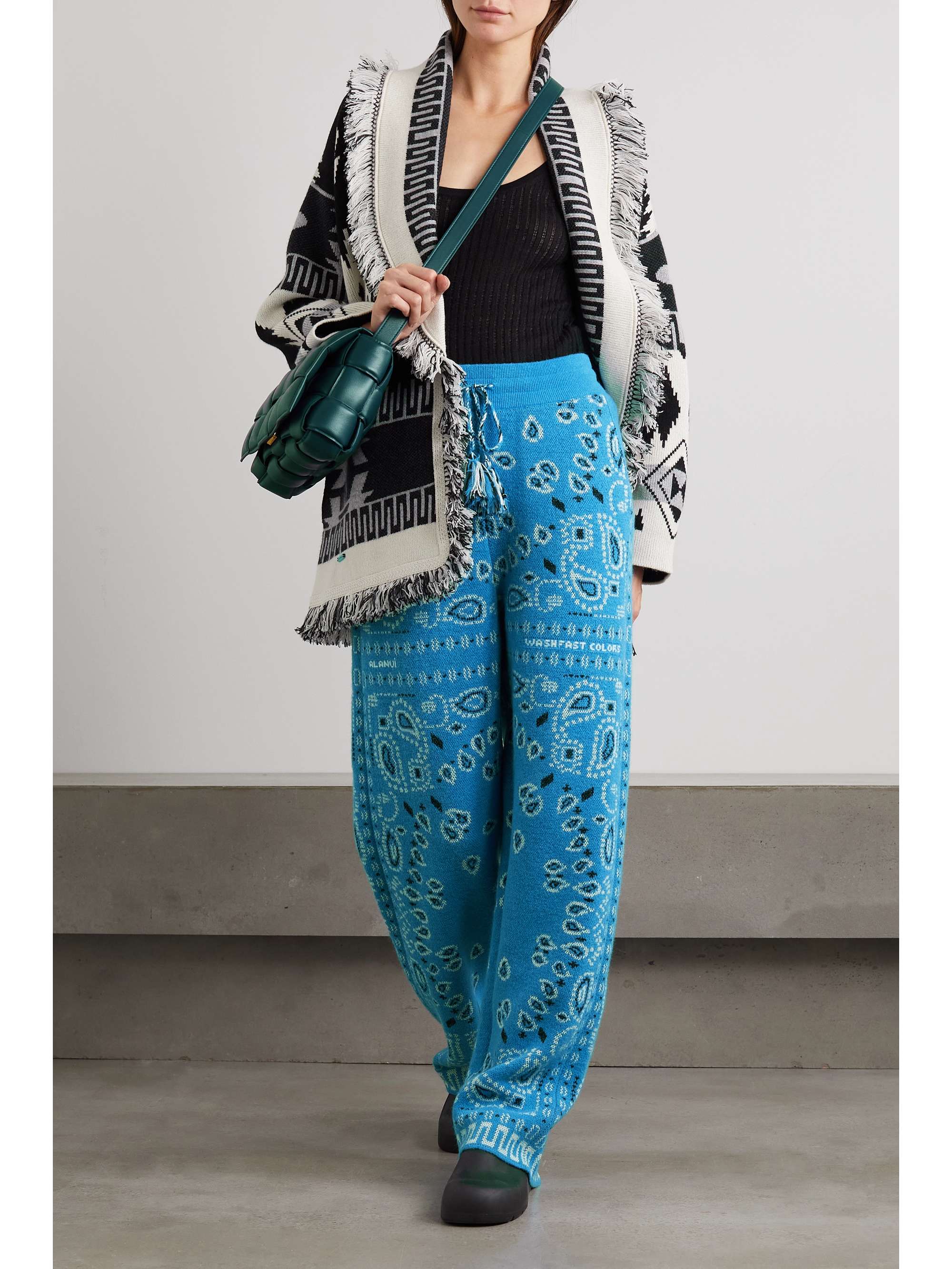 ALANUI Bandana jacquard wool and alpaca-blend wide-leg pants