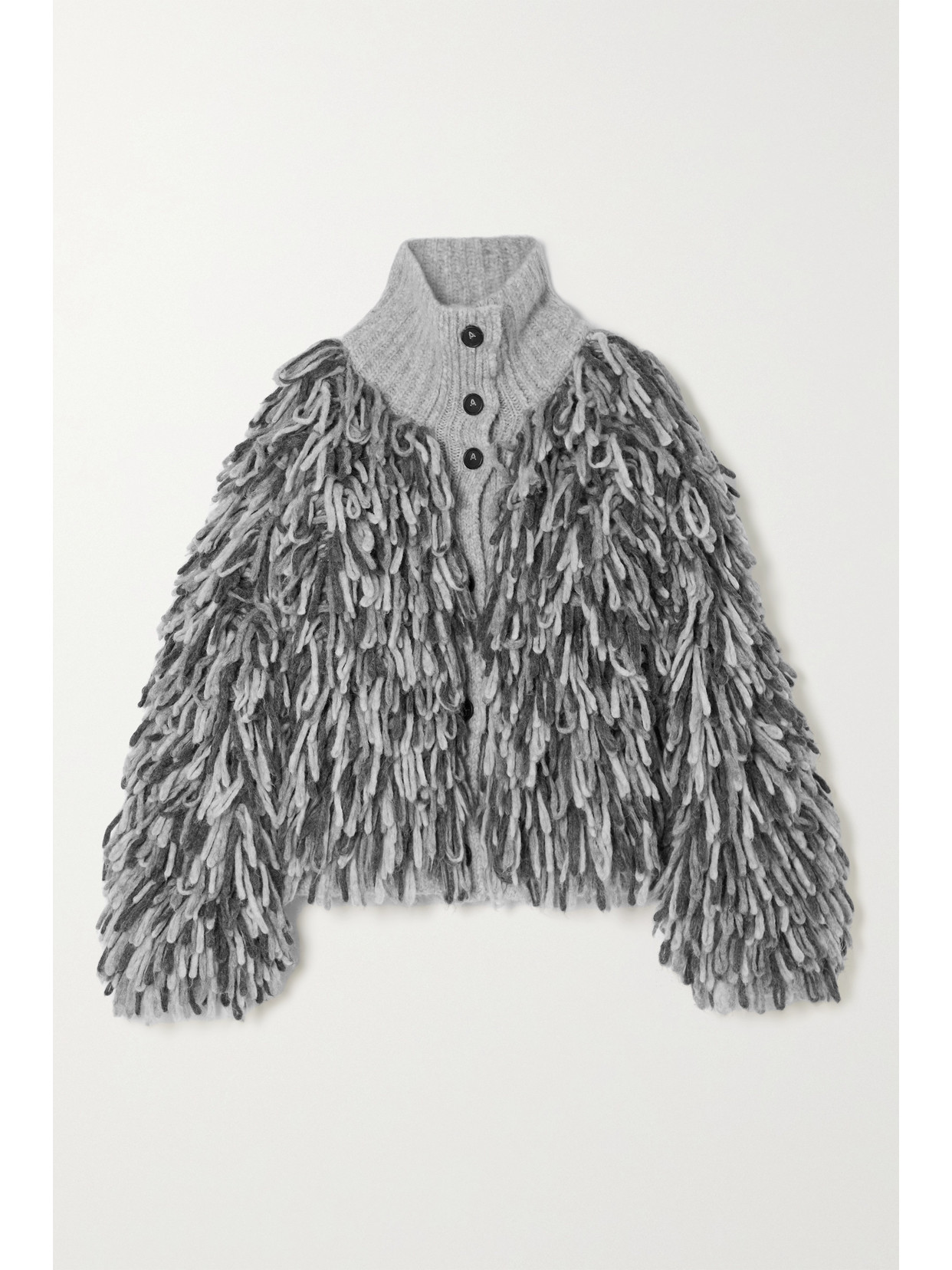 Alanui - Winter Lover Fringed Alpaca-blend Cardigan - Gray