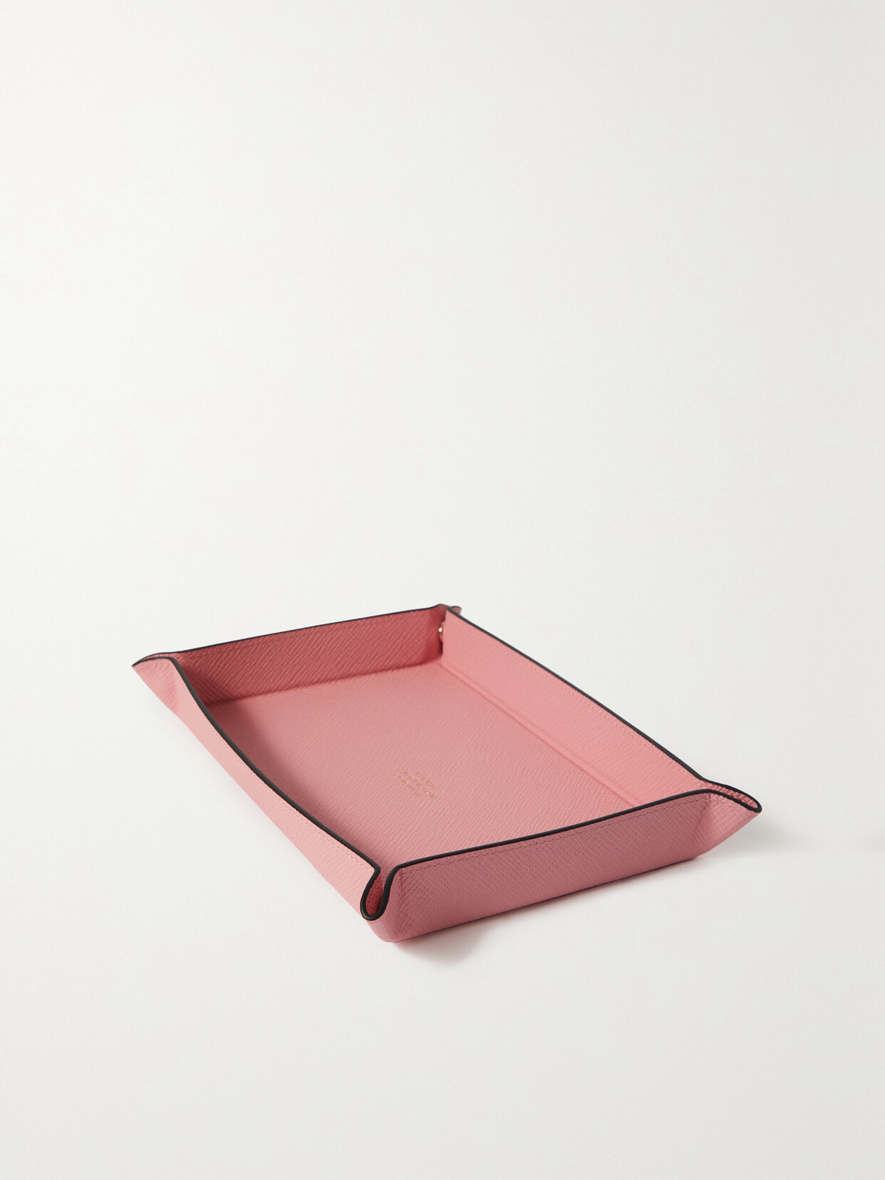 Smythson - Panama Small Textured-leather Trinket Tray - Pink