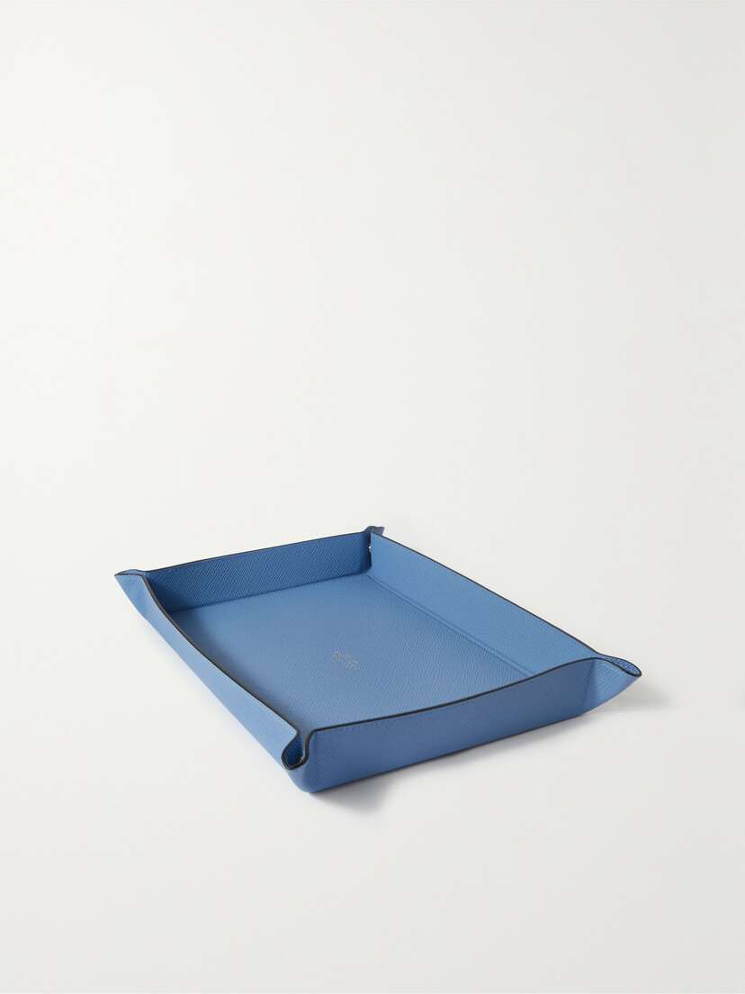Smythson Panama Large Textured-leather Trinket Tray
