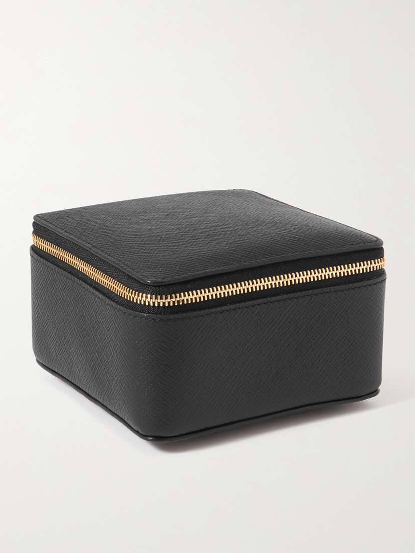 Smythson Panama Textured-leather Jewelry Case