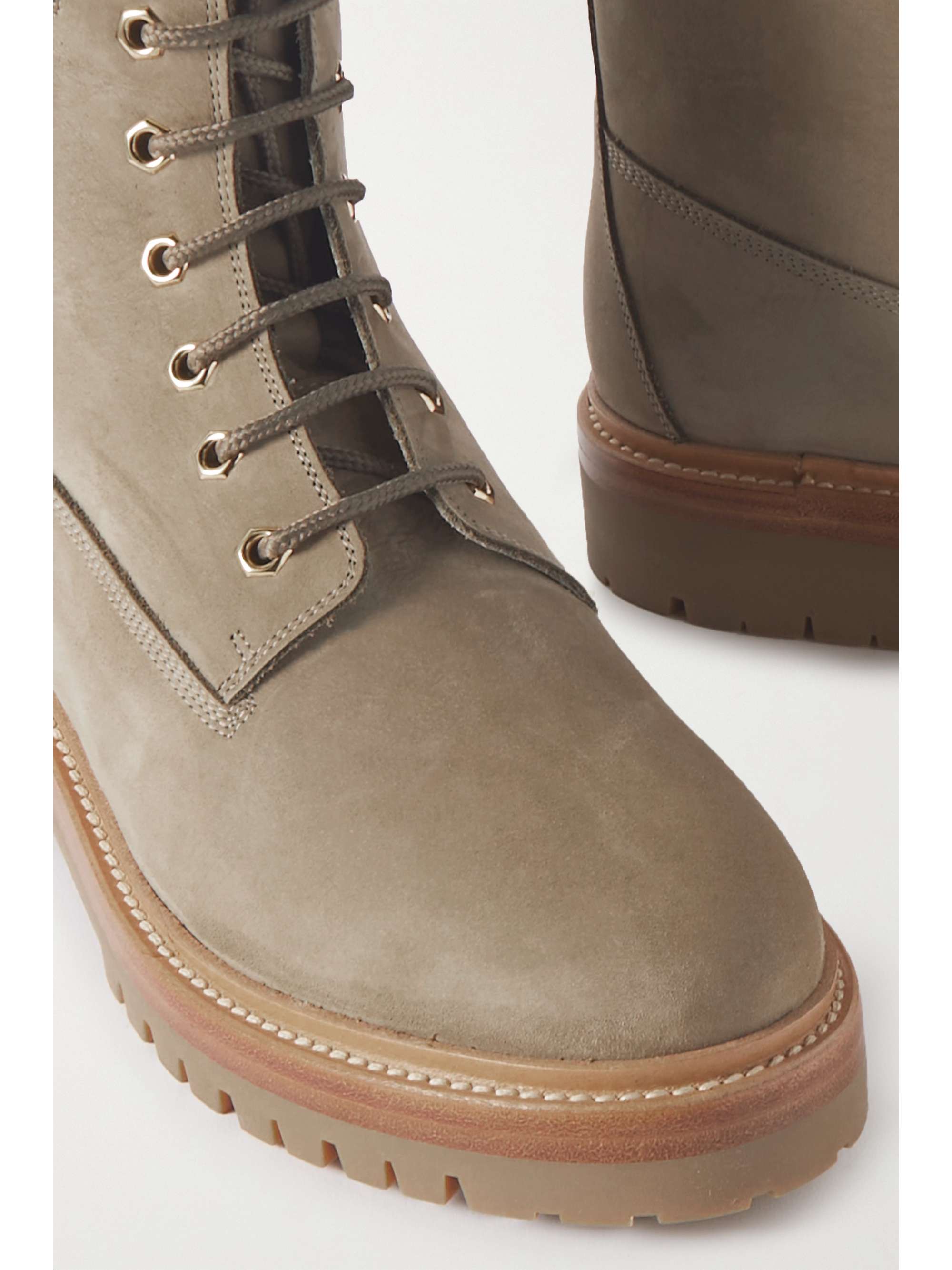LEGRES Model 50 leather-trimmed nubuck ankle boots
