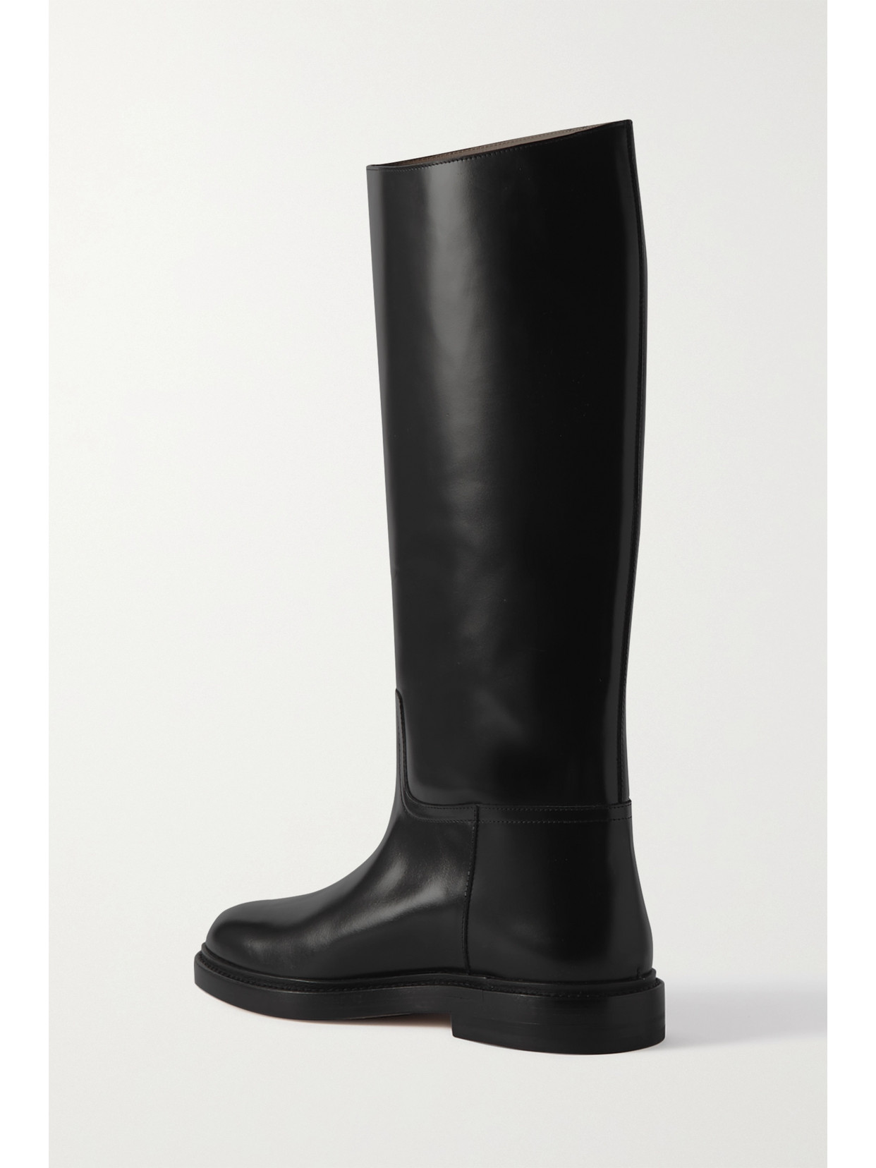 Shop Legres Model 80 Leather Knee Boots In Black