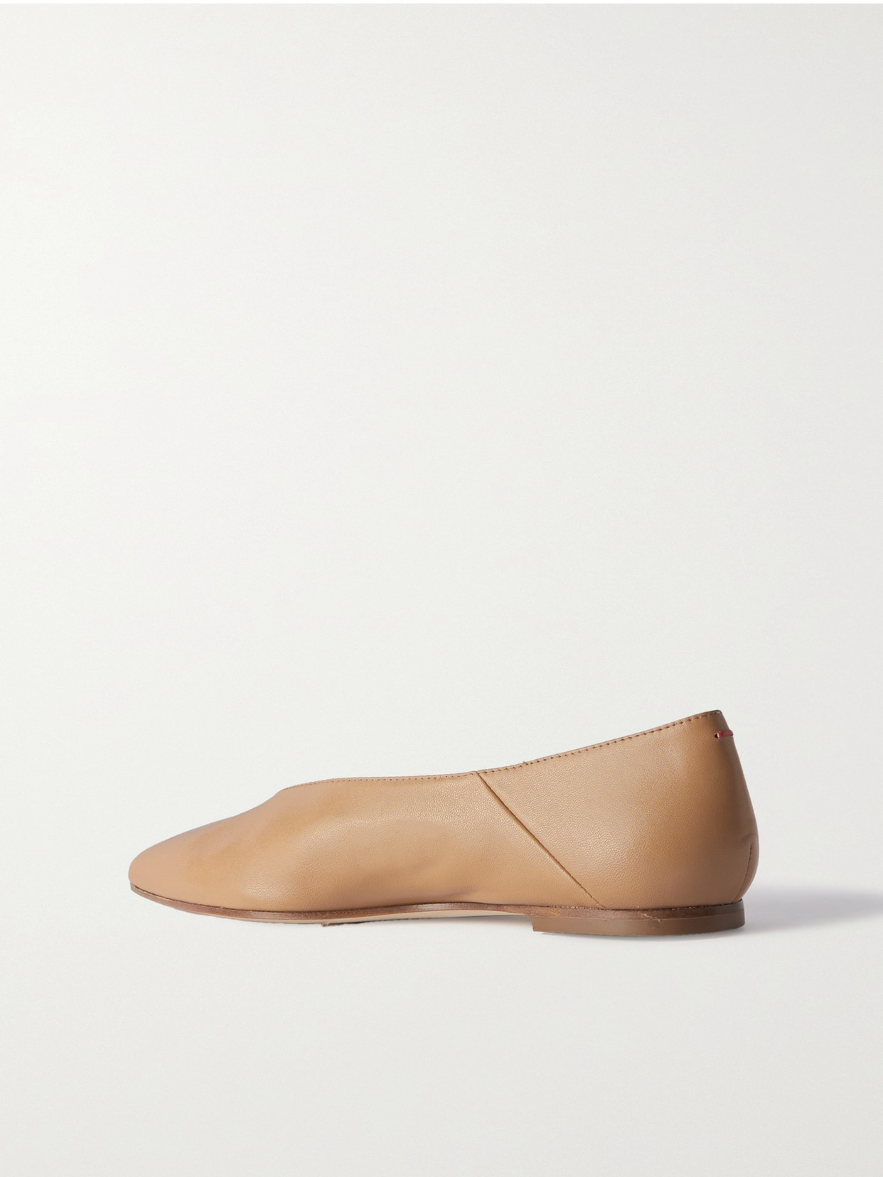 Aeyde Moa Leather Point-toe Flats In Brown