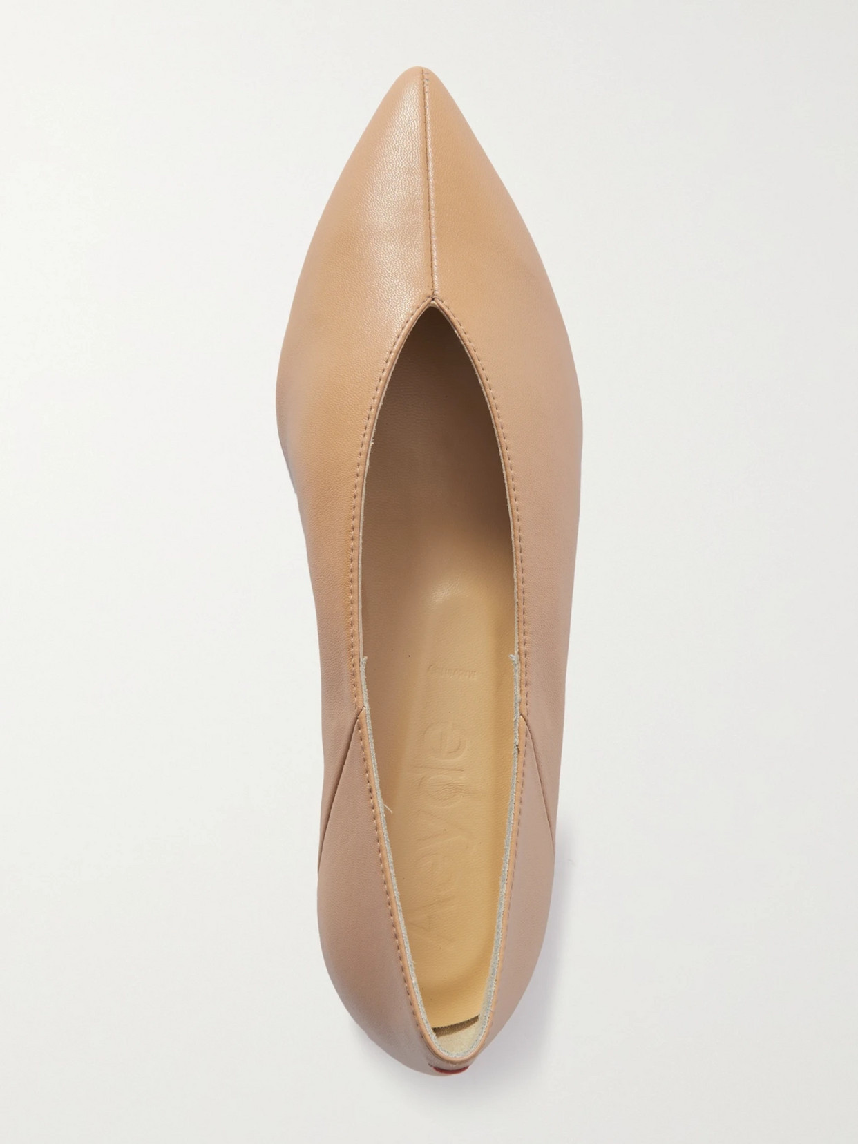 Aeyde Moa Leather Point-toe Flats In Brown