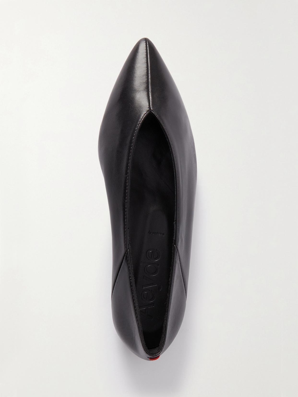 Aeyde Moa Leather Point-toe Flats In Black