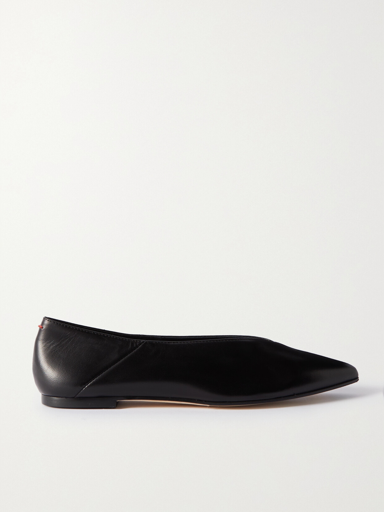 Aeyde Moa Leather Point-toe Flats In Black Leather