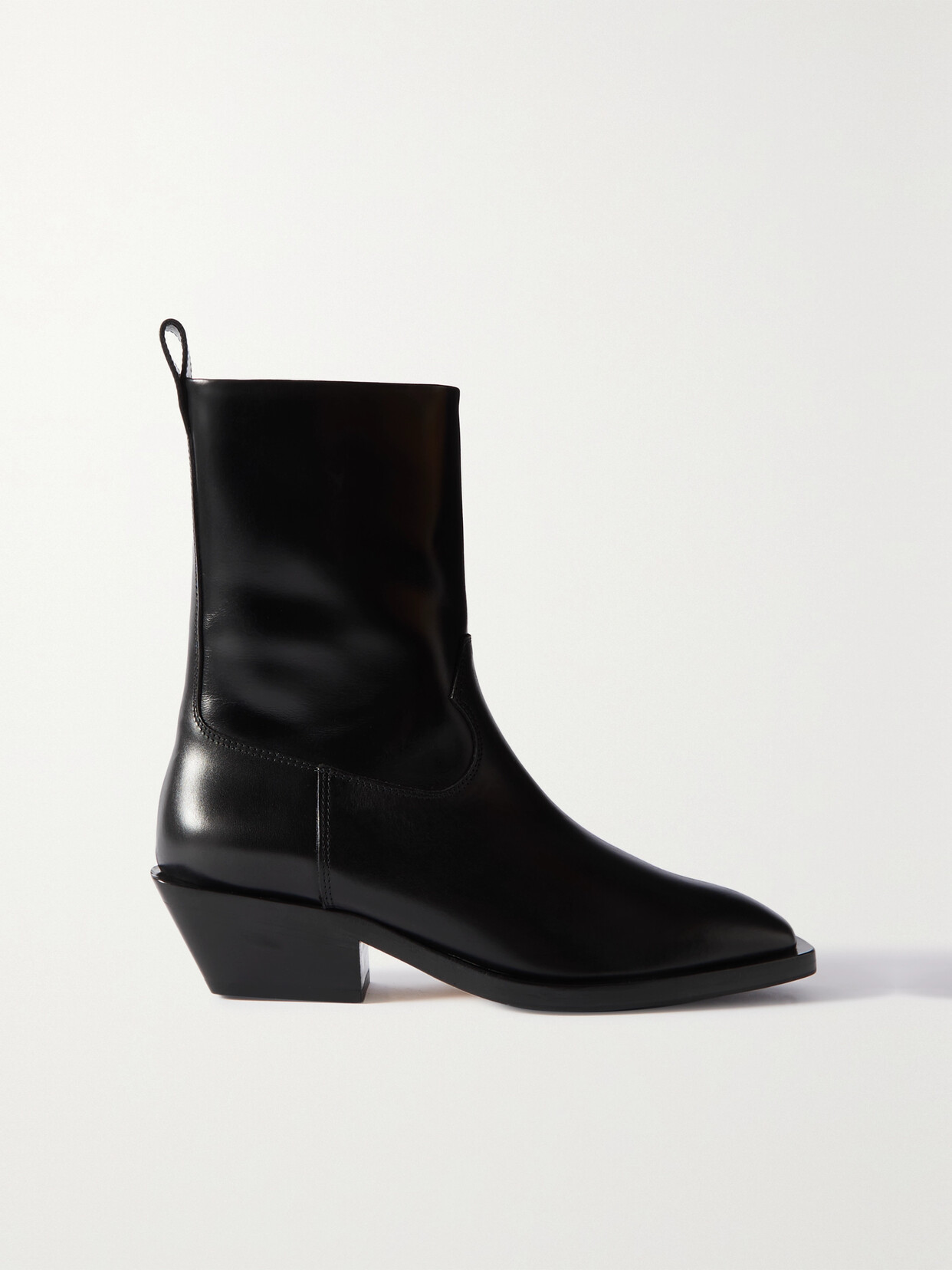 Aeyde Luis Leather Ankle Boots In Black