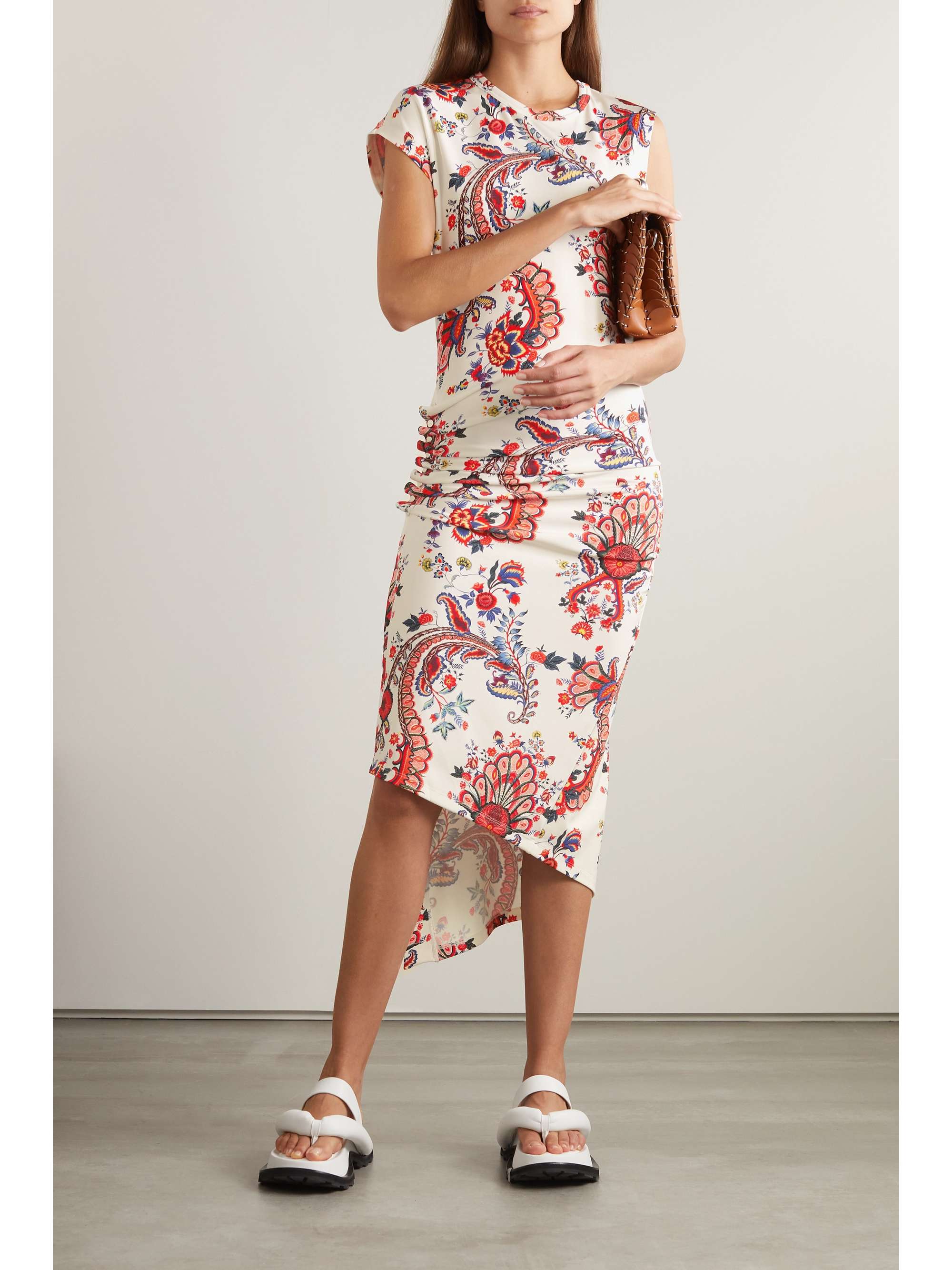 Red midi dress discount floral