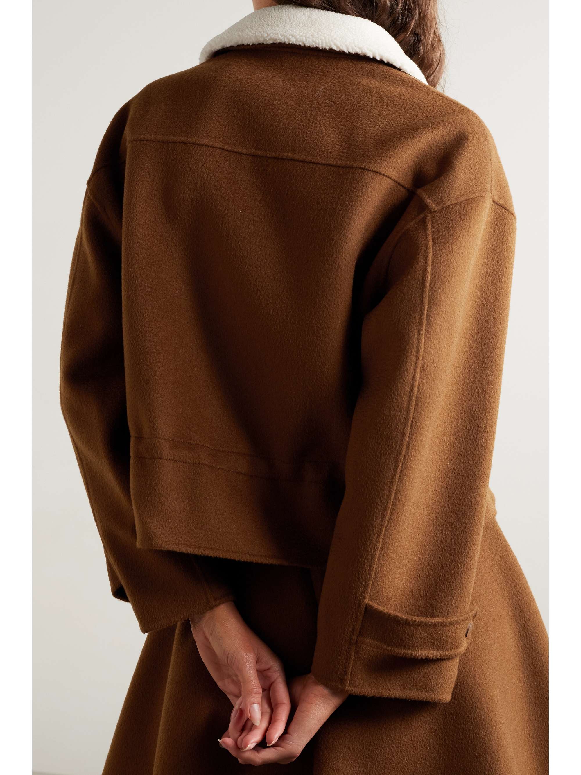 JASON WU Shearling-trimmed wool and cashmere-blend felt jacket