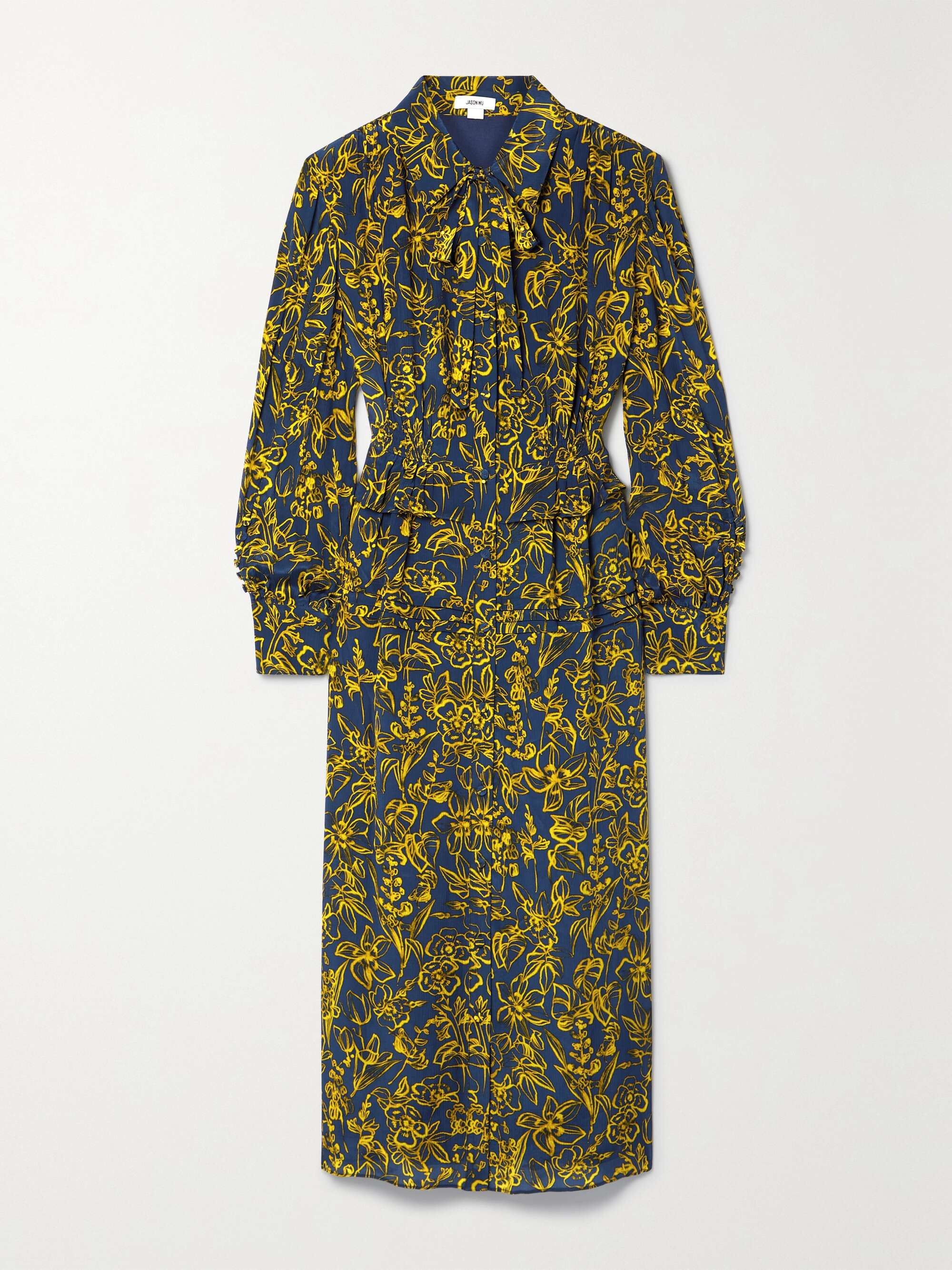 Tie neck deals shirt dress