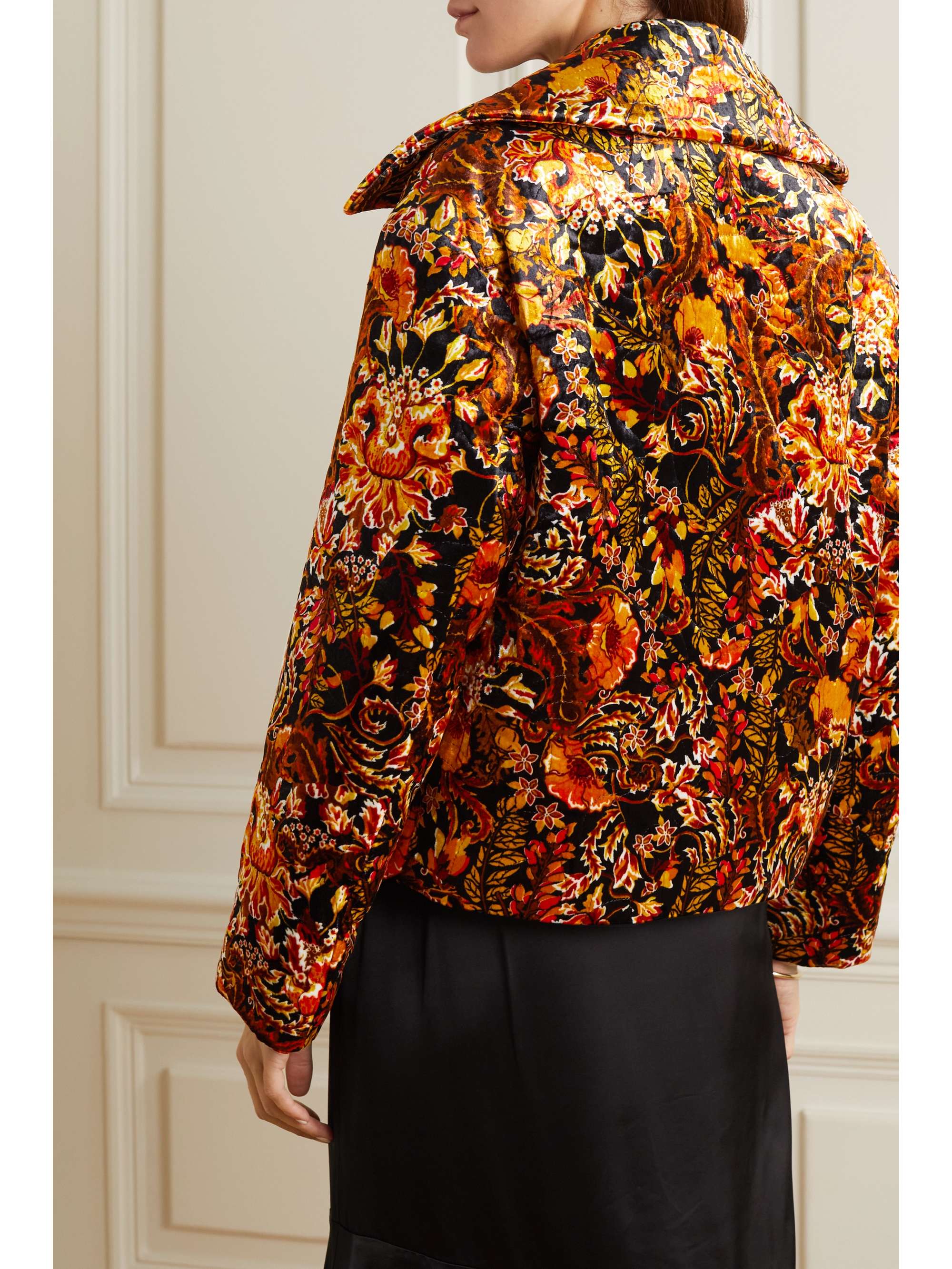 DRIES VAN NOTEN Embroidered printed velvet jacket