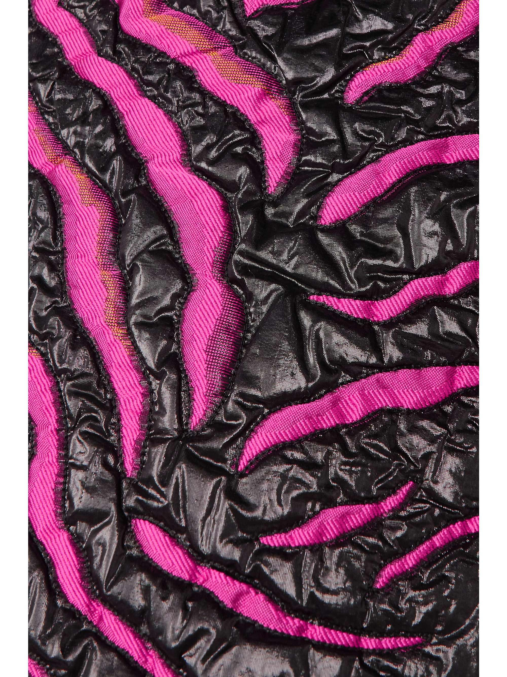 DRIES VAN NOTEN Quilted metallic shell and jacquard midi skirt