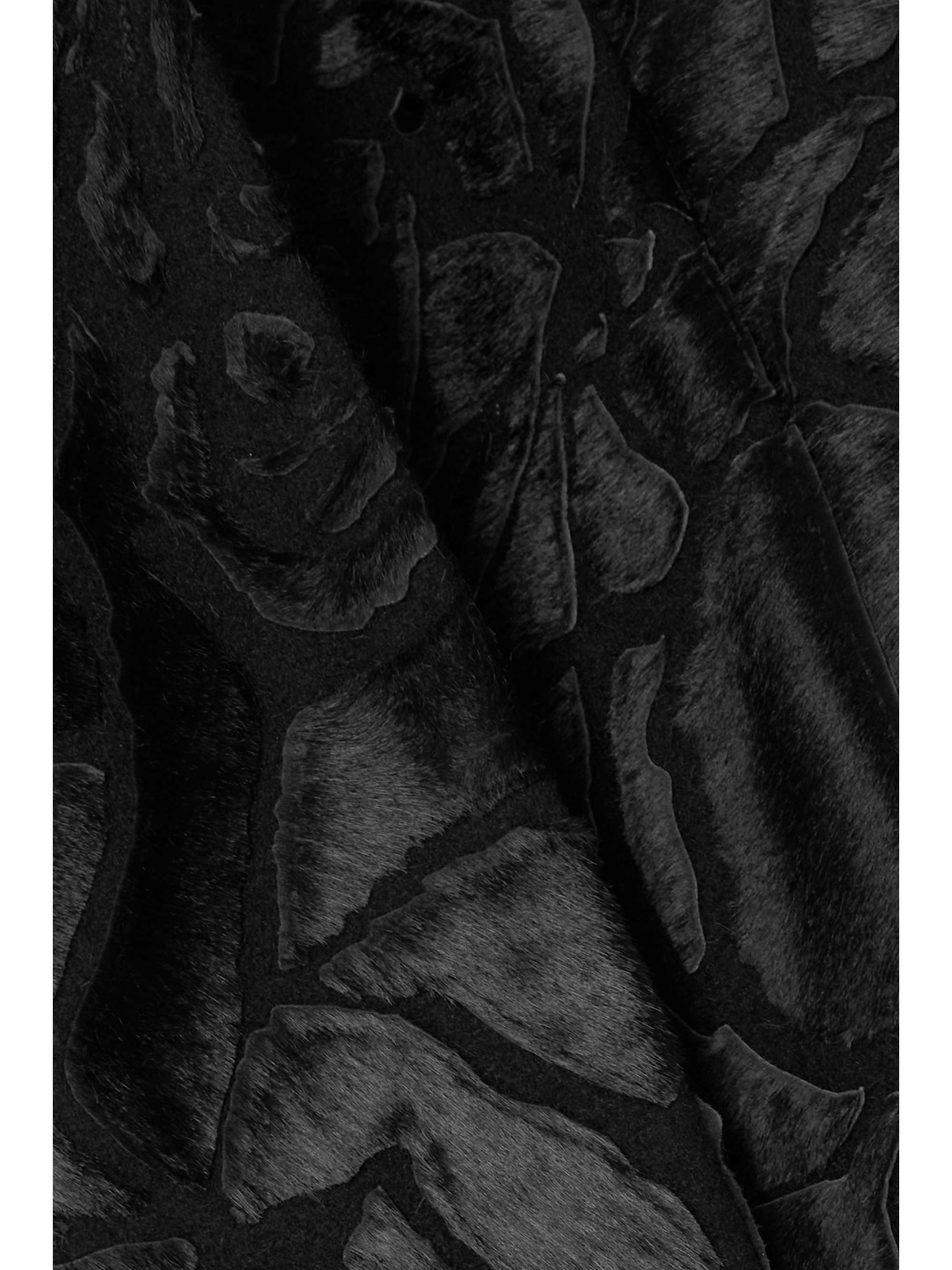 DRIES VAN NOTEN Belted calf hair-paneled wool-blend coat