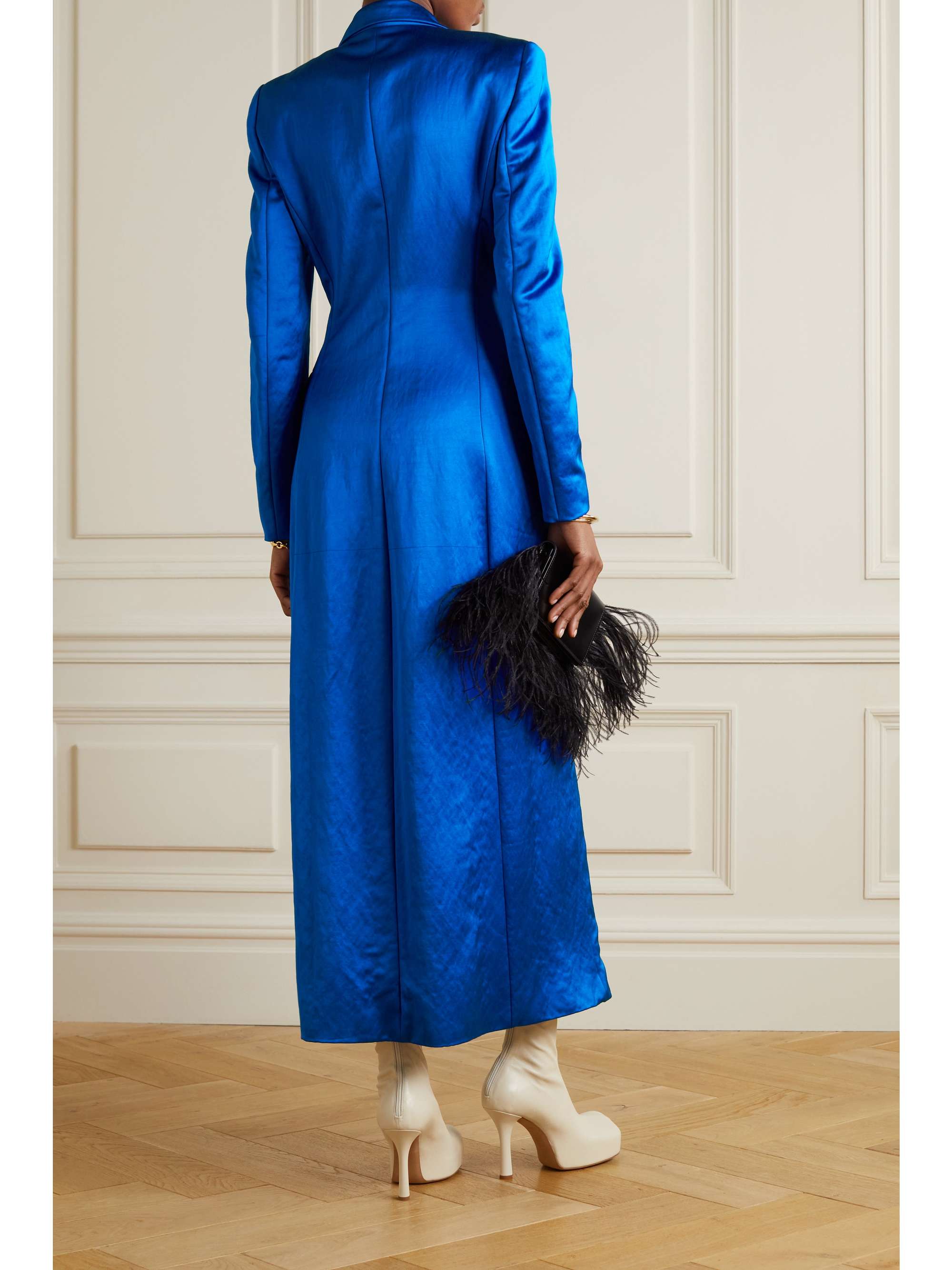 DRIES VAN NOTEN Duchessesatin midi dress NETAPORTER