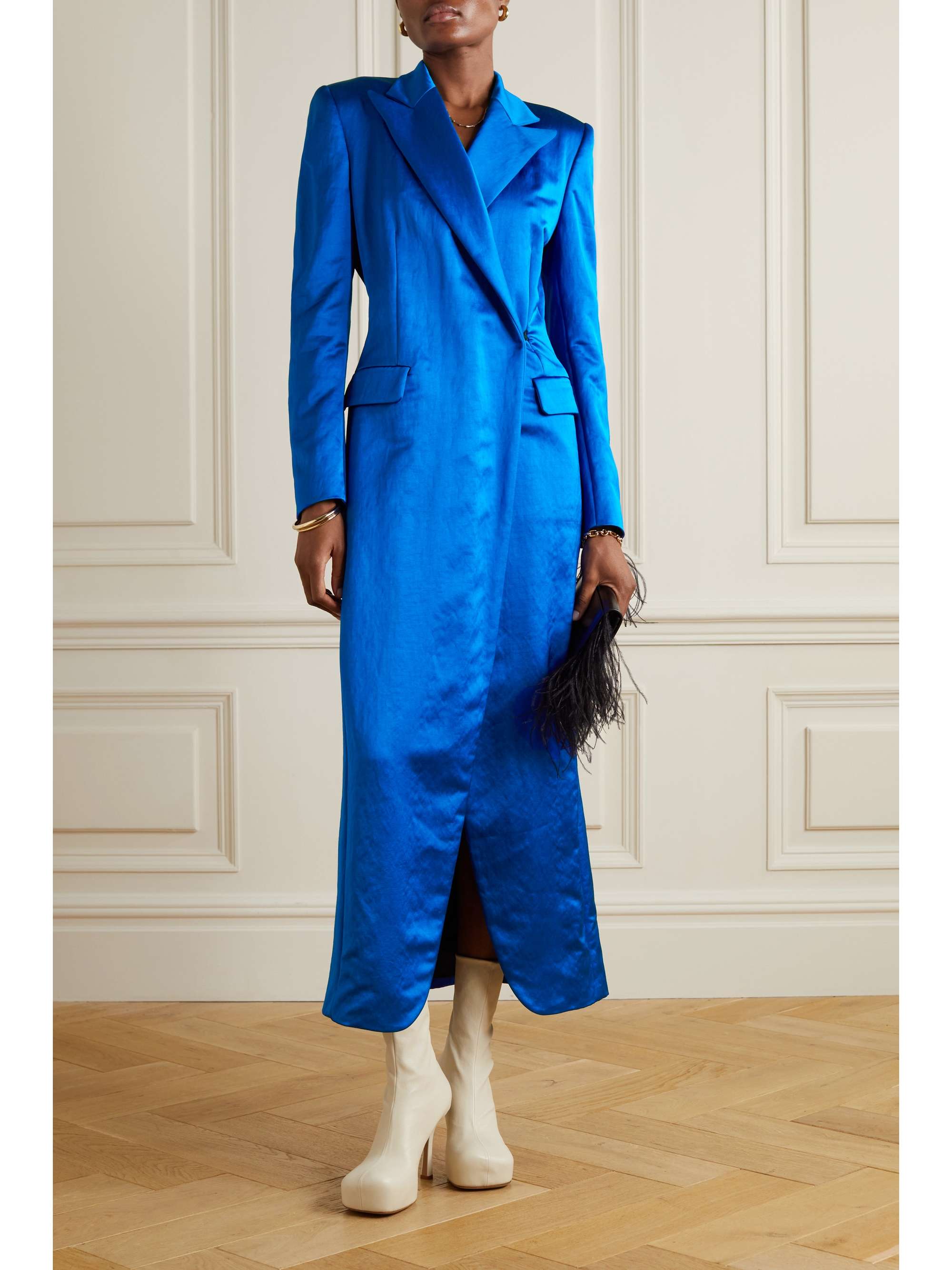 DRIES VAN NOTEN Duchessesatin midi dress NETAPORTER