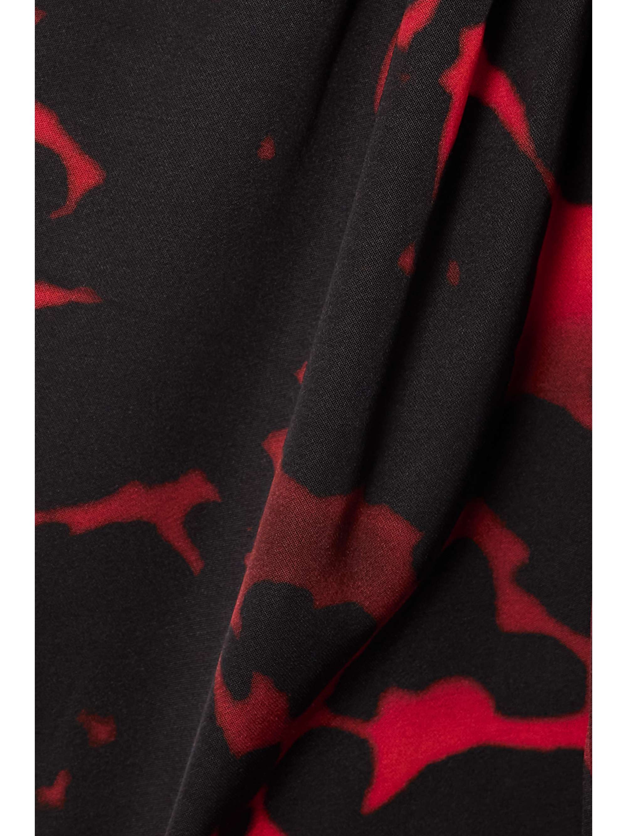 DRIES VAN NOTEN 褶饰印花缎布衬衫式连衣裙