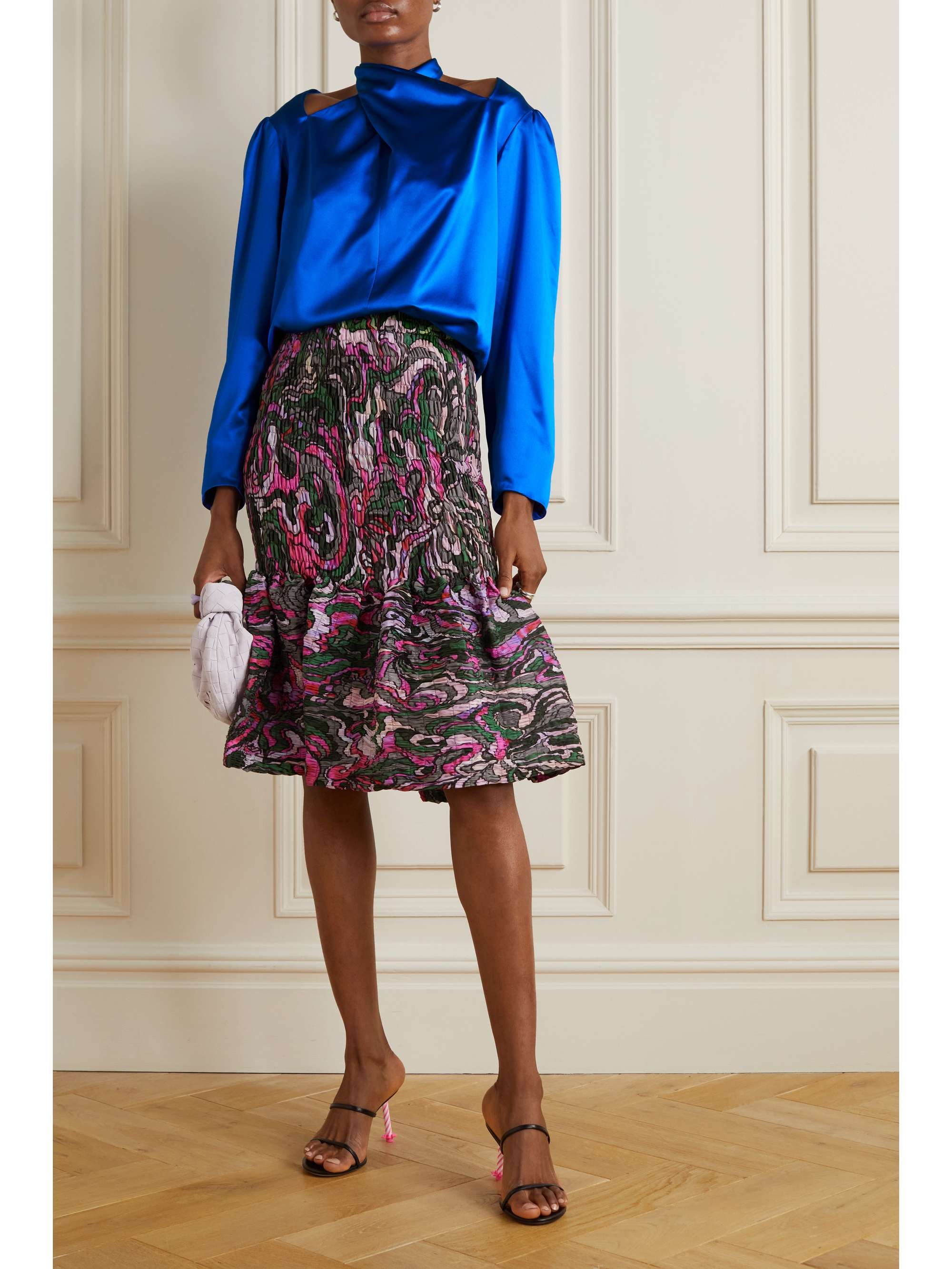 DRIES VAN NOTEN 挖剪丝缎女衫