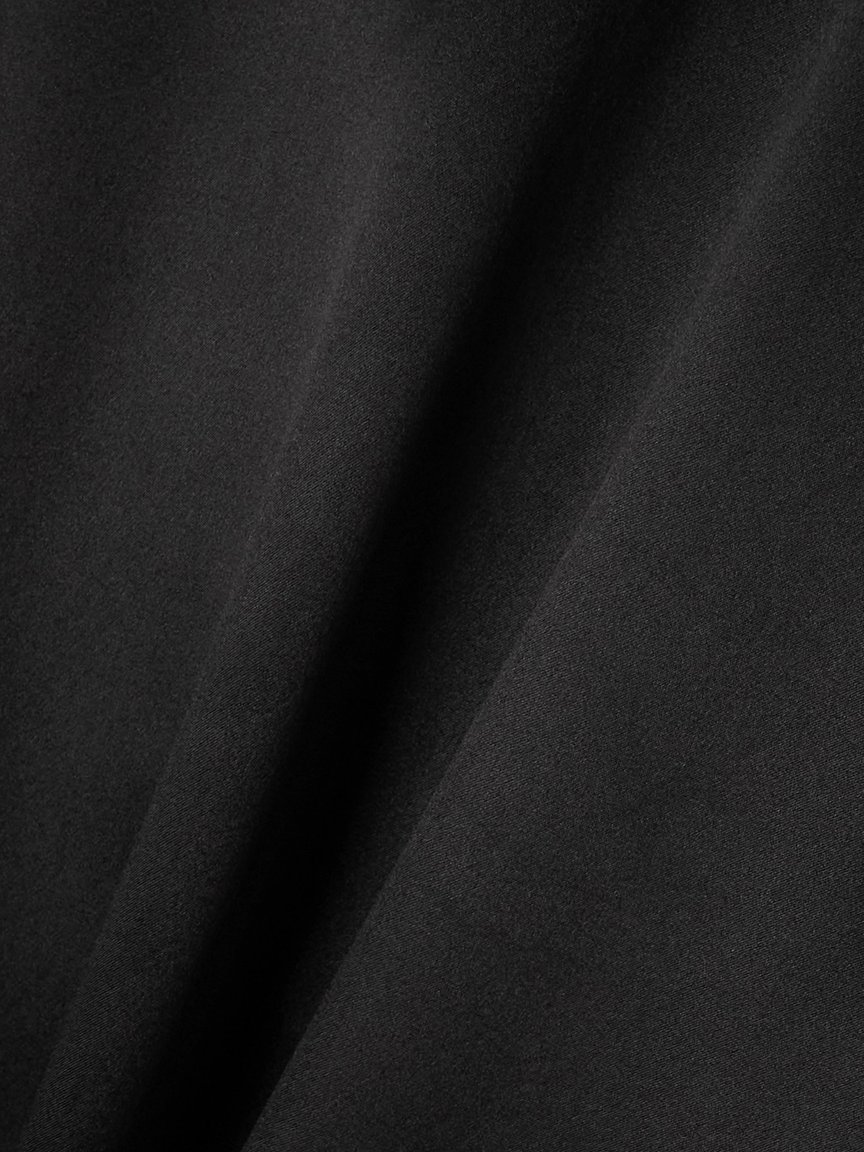 Tie-Detailed Crystal-Embellished Duchesse Silk-Satin Turtleneck Blouse