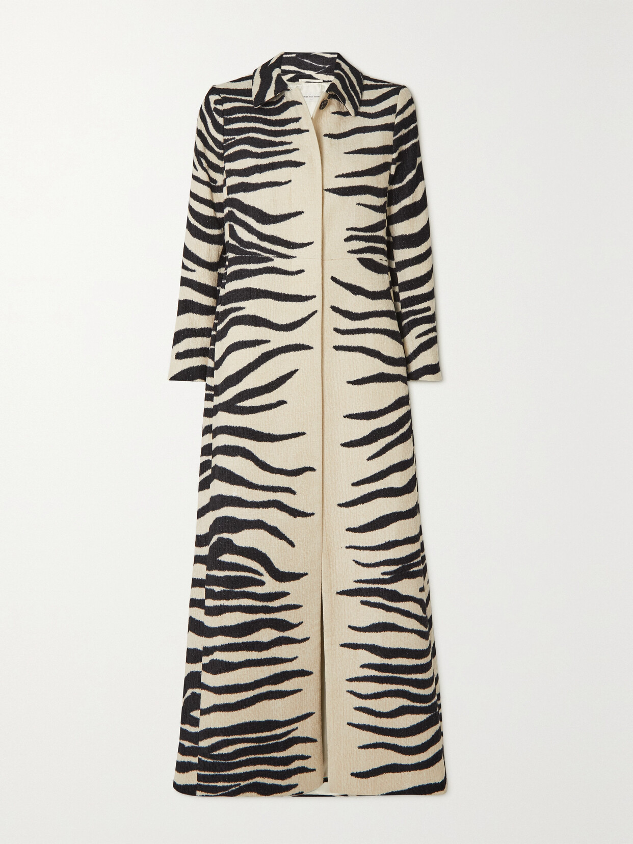 Dries Van Noten Rilke Zebra Stripe Overcoat In White | ModeSens