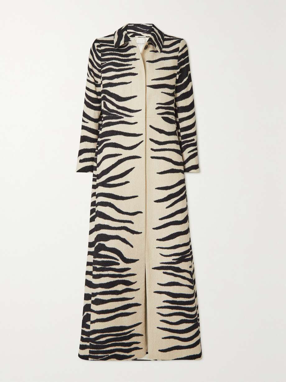 DRIES VAN NOTEN Zebra-stripe chenille coat | NET-A-PORTER