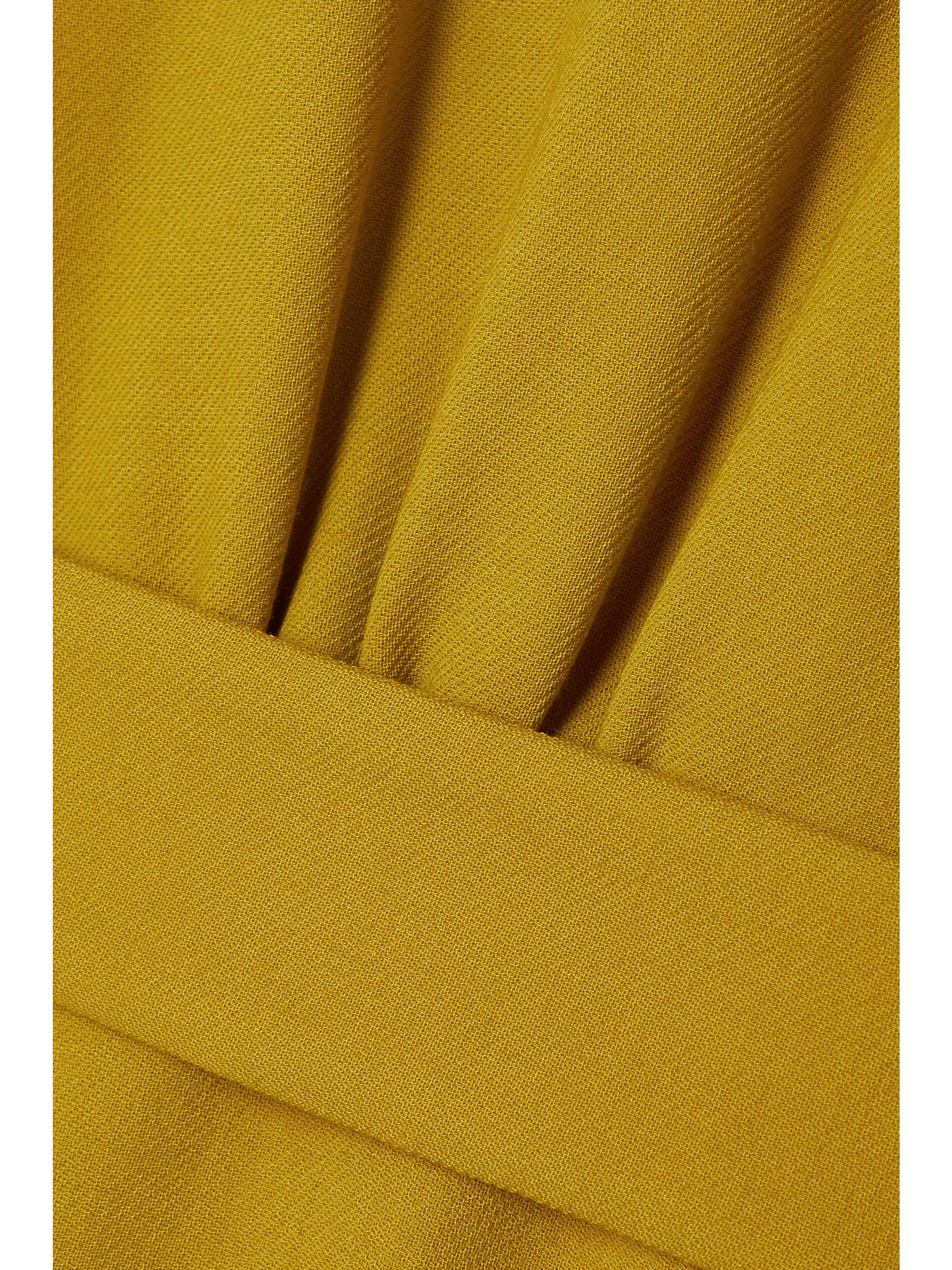 DRIES VAN NOTEN Doyal 褶裥羊毛中长连衣裙