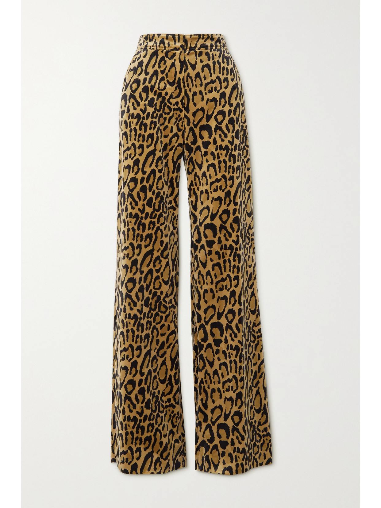 Dries Van Noten Leopard-print Velvet Wide-leg Pants | ModeSens