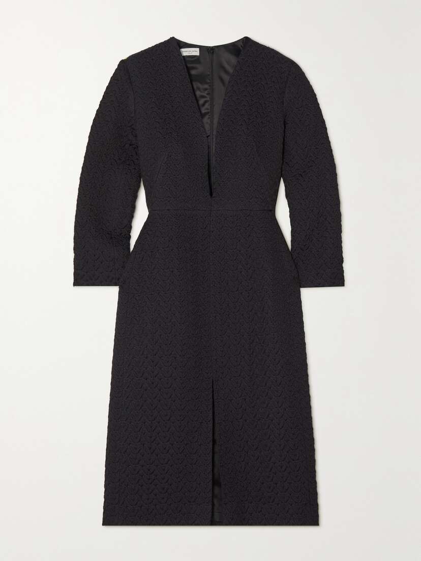 Dries Van Noten Cotton-blend Cloqué Midi Dress