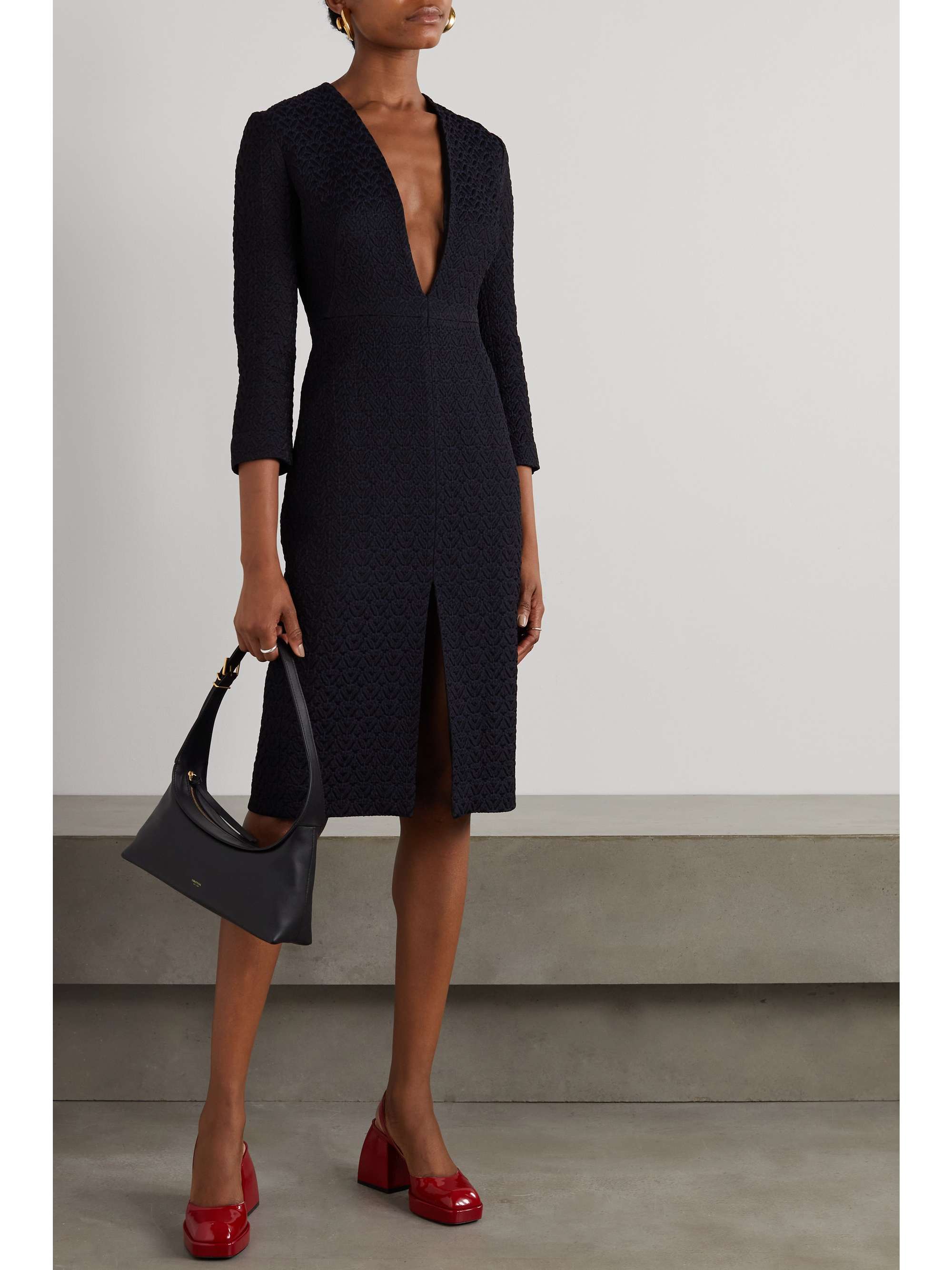 DRIES VAN NOTEN Cotton-blend cloqué midi dress