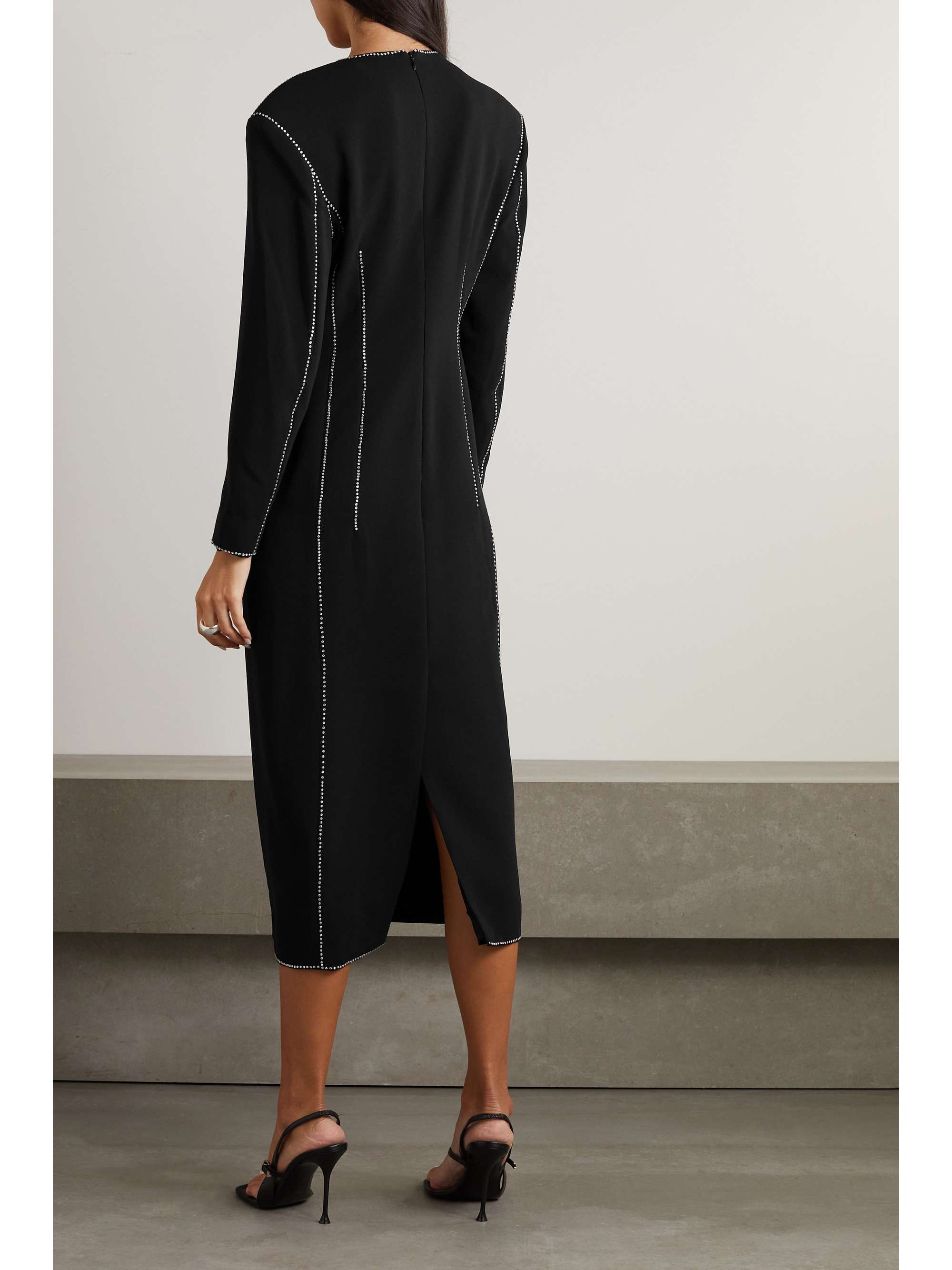 DRIES VAN NOTEN Crystal-embellished crepe midi dress