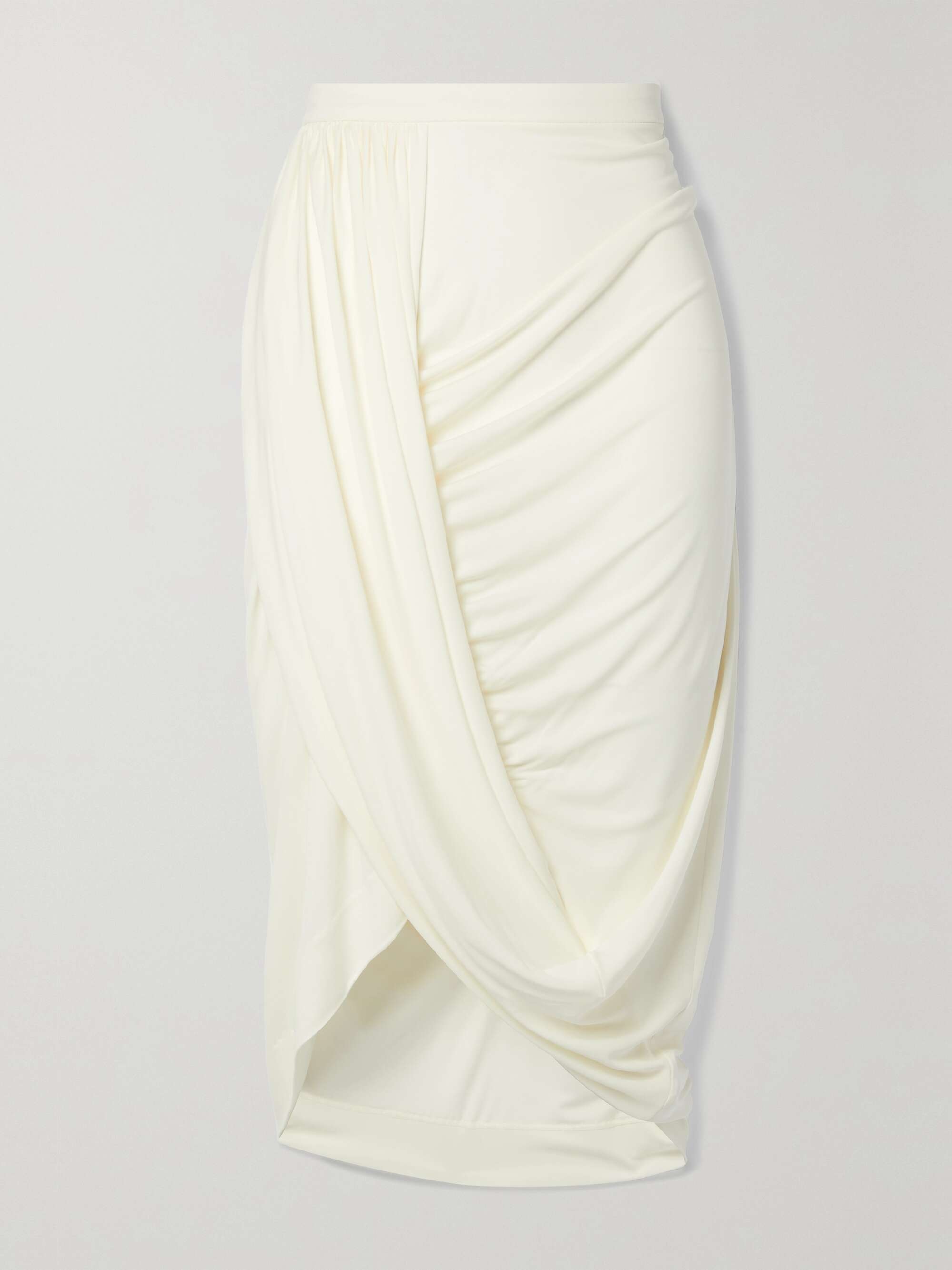 DRIES VAN NOTEN Draped stretch-jersey midi skirt | NET-A-PORTER