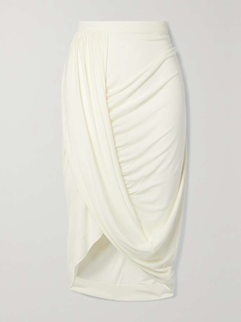 Dries Van Noten Draped Stretch-jersey Midi Skirt