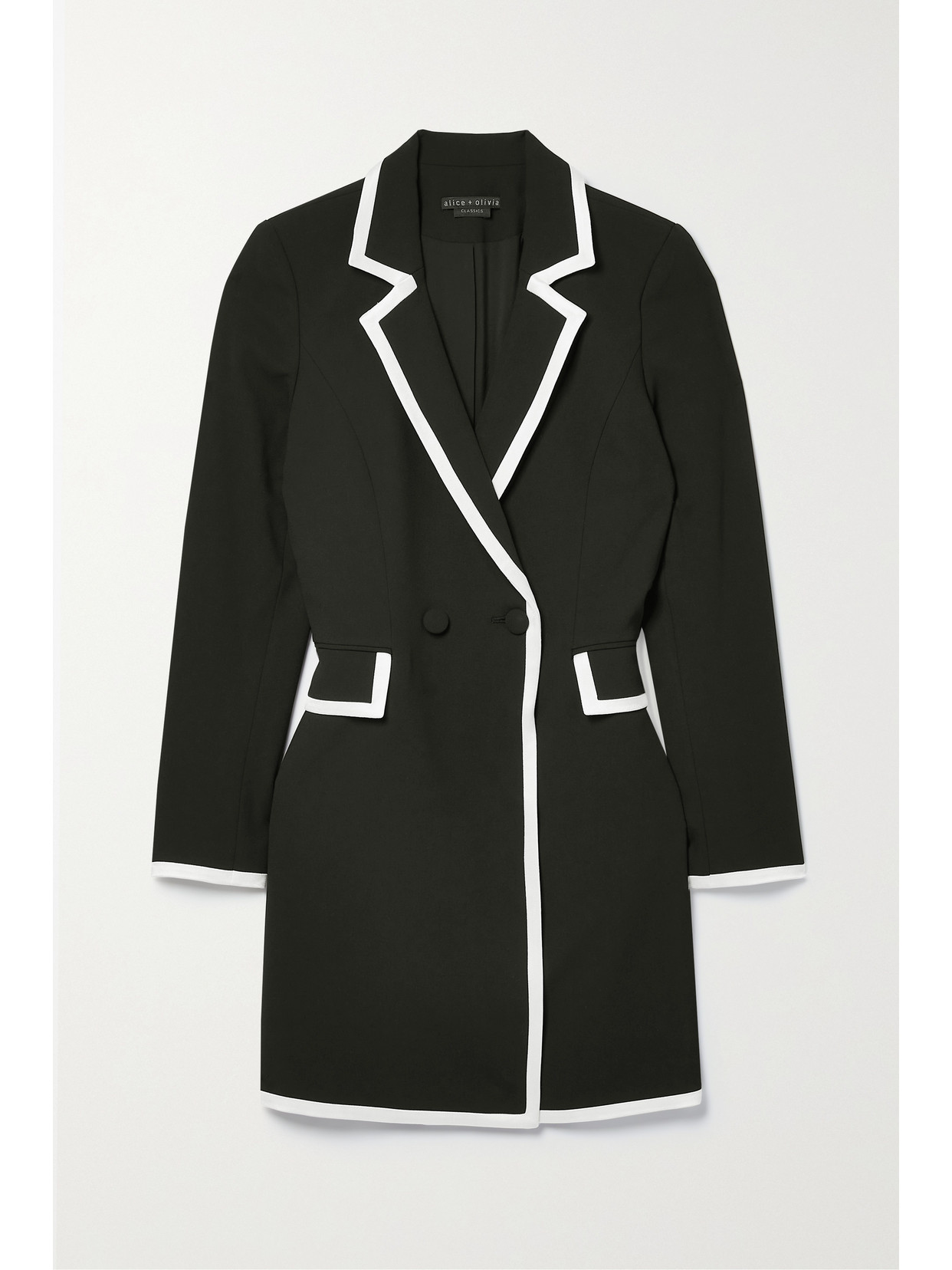 Alice And Olivia Kyrie Tuxedo Romper In Black
