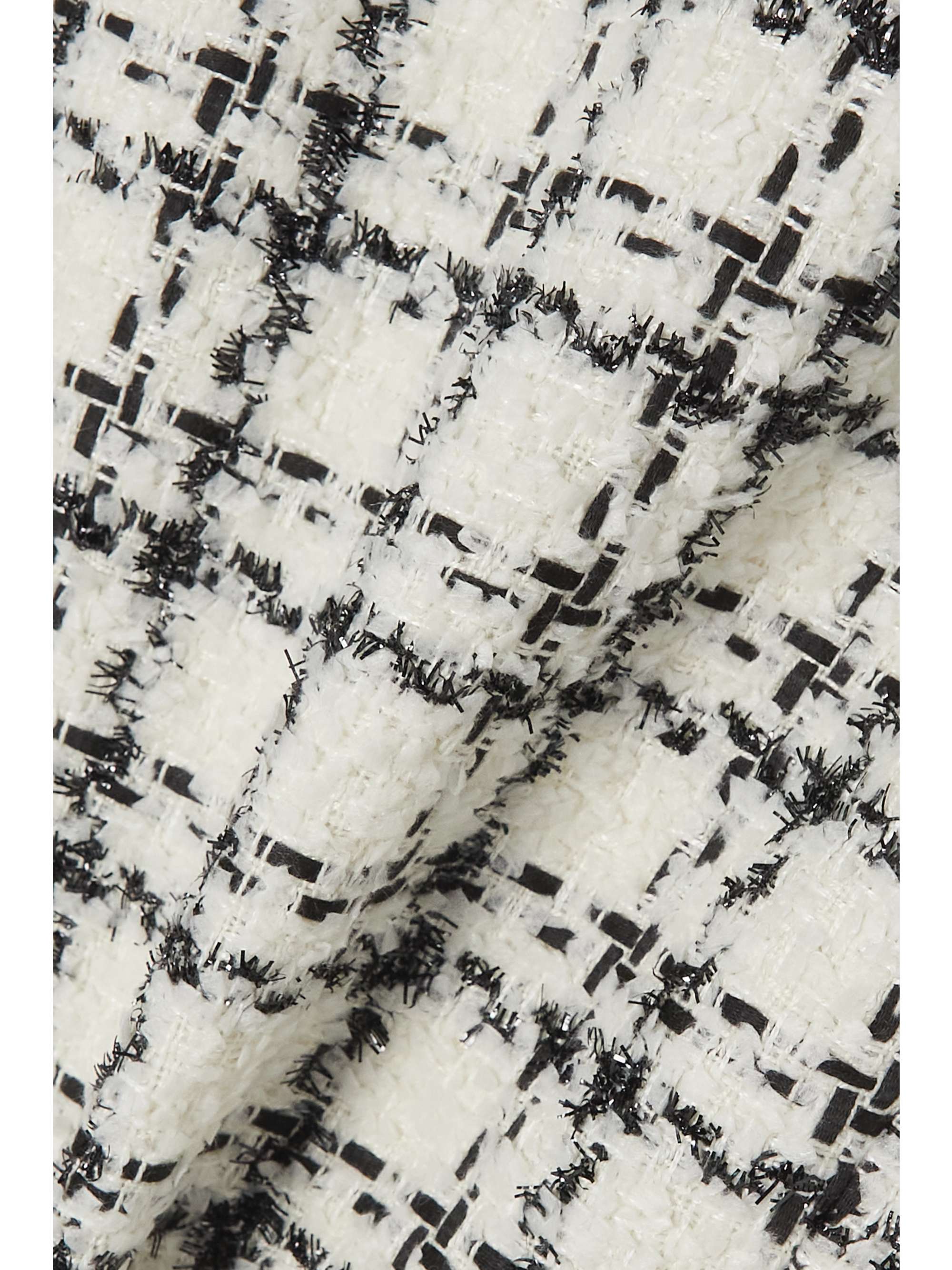 ALICE + OLIVIA Clyde Minikleid aus kariertem Tweed mit Kristallen