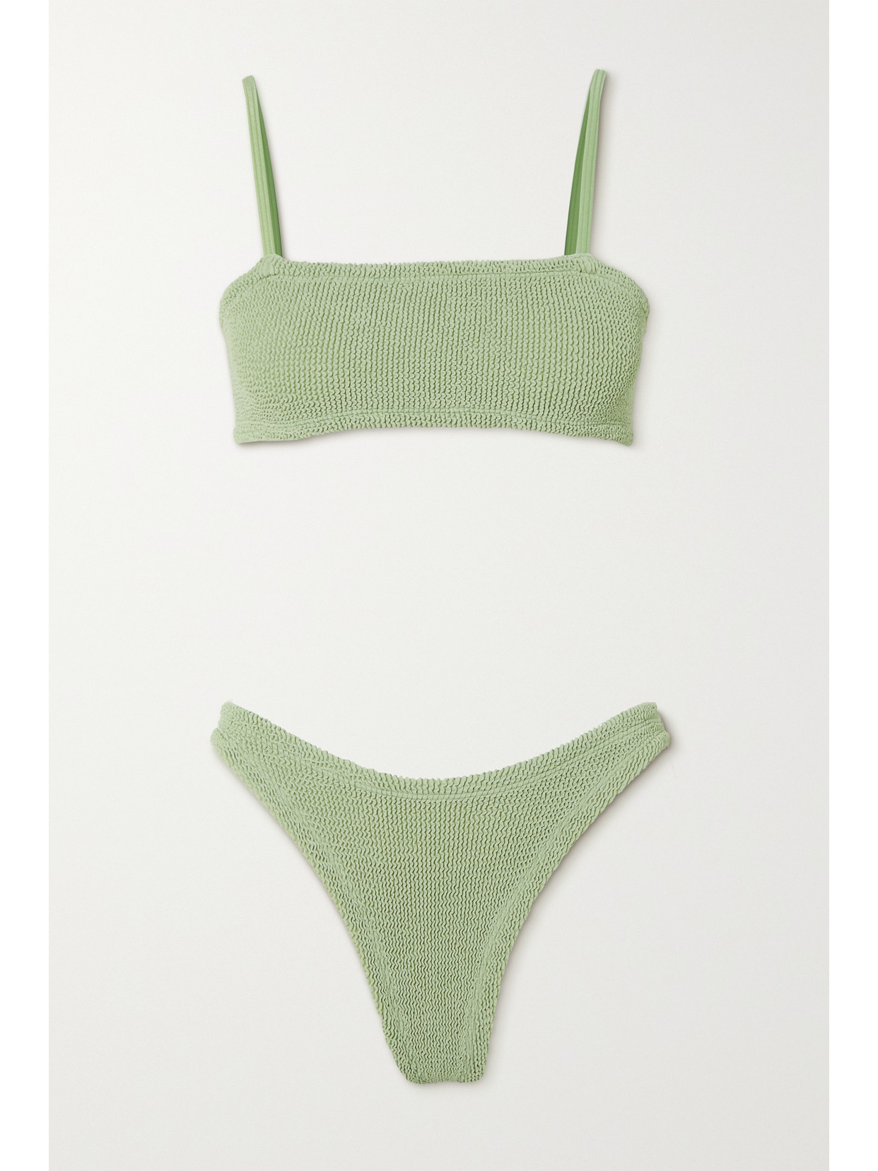 Hunza G - + Net Sustain Gigi Seersucker Bikini - Green