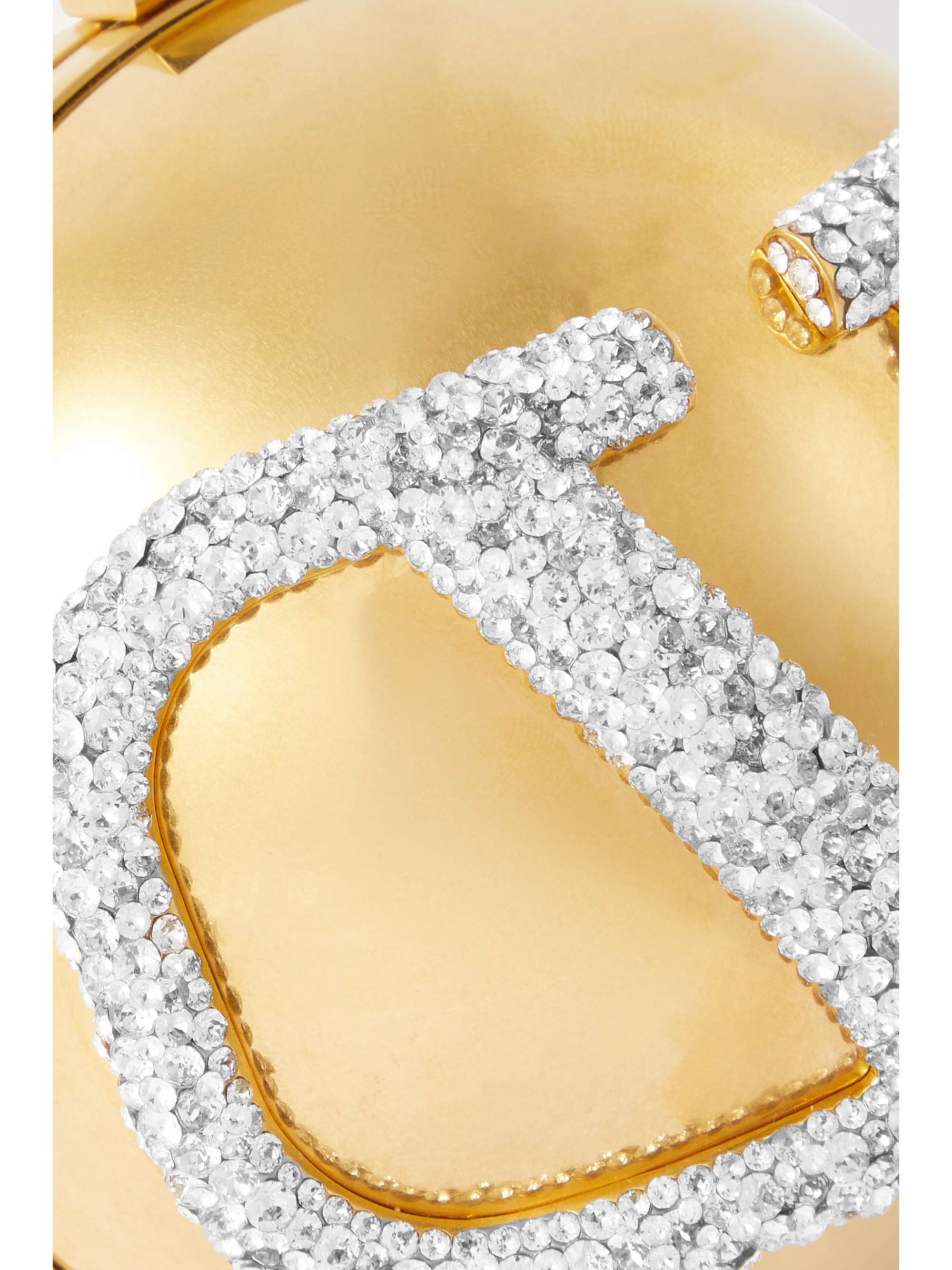 Gold Valentino Garavani VLOGO crystalembellished goldtone clutch
