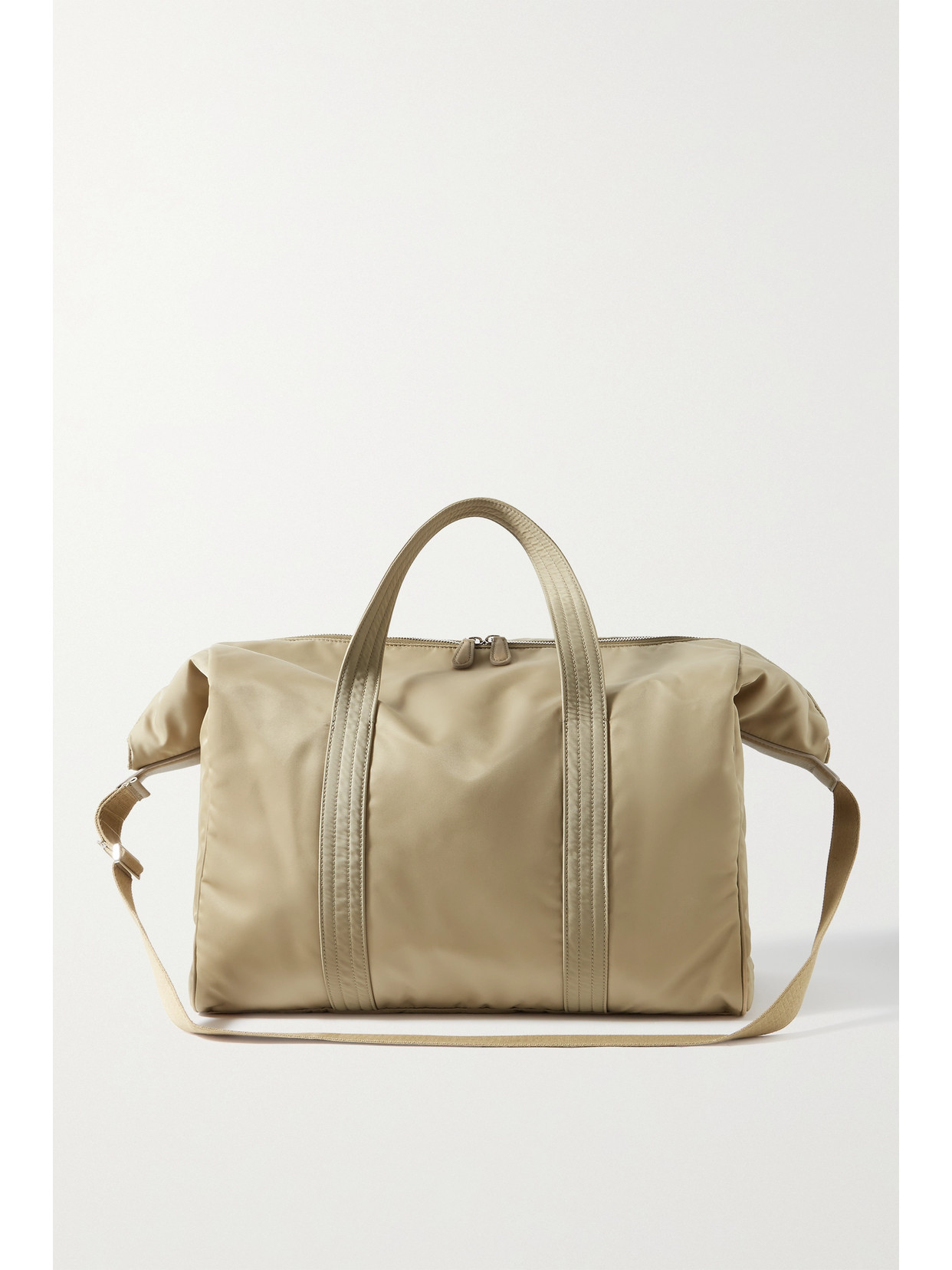 The Row - Logan Leather-trimmed Shell Tote - Neutrals