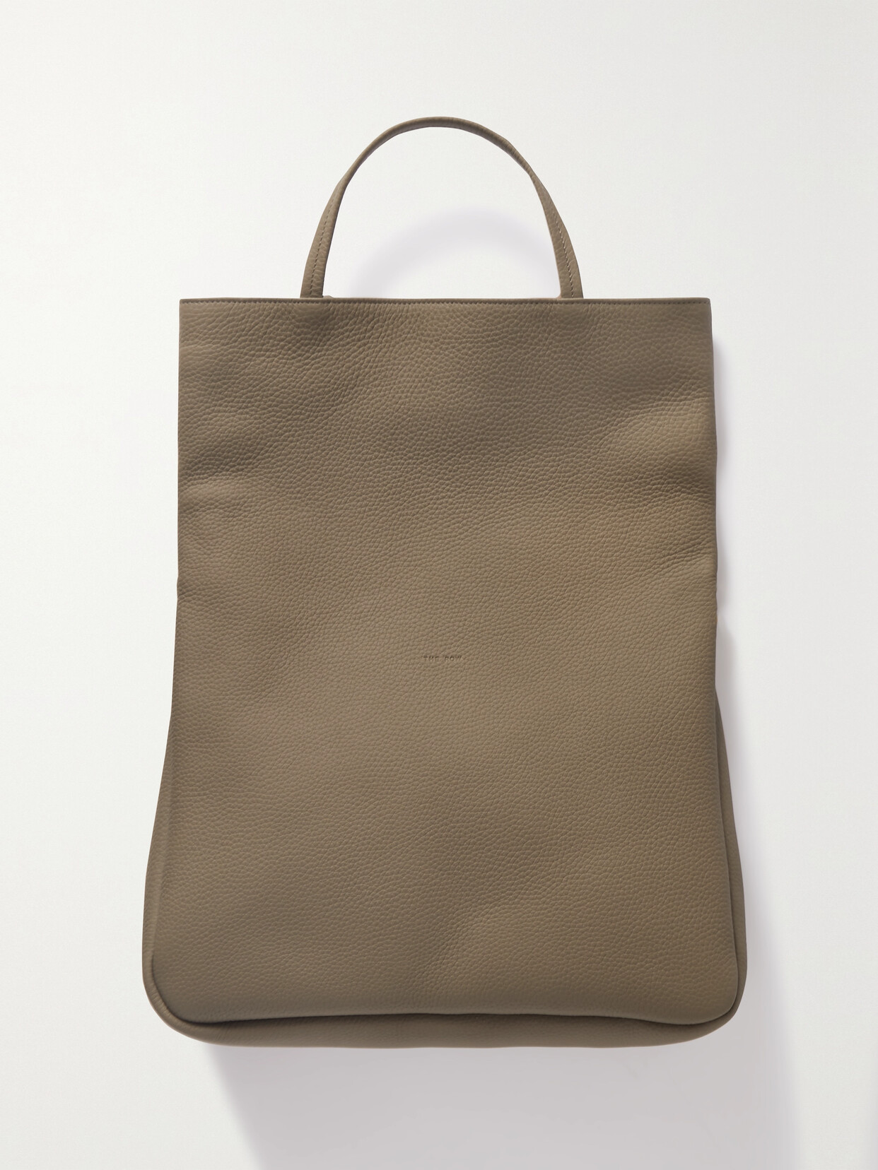 The Row - Everett Textured-leather Tote - Gray