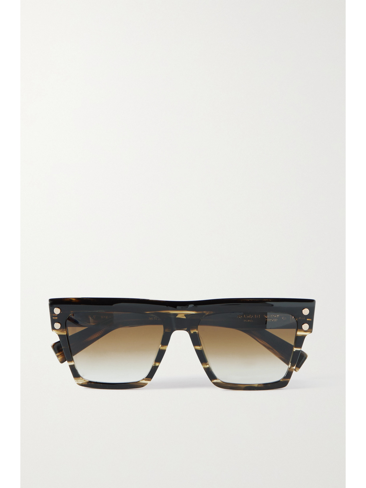 BALMAIN B-V SQUARE-FRAME TORTOISESHELL ACETATE SUNGLASSES