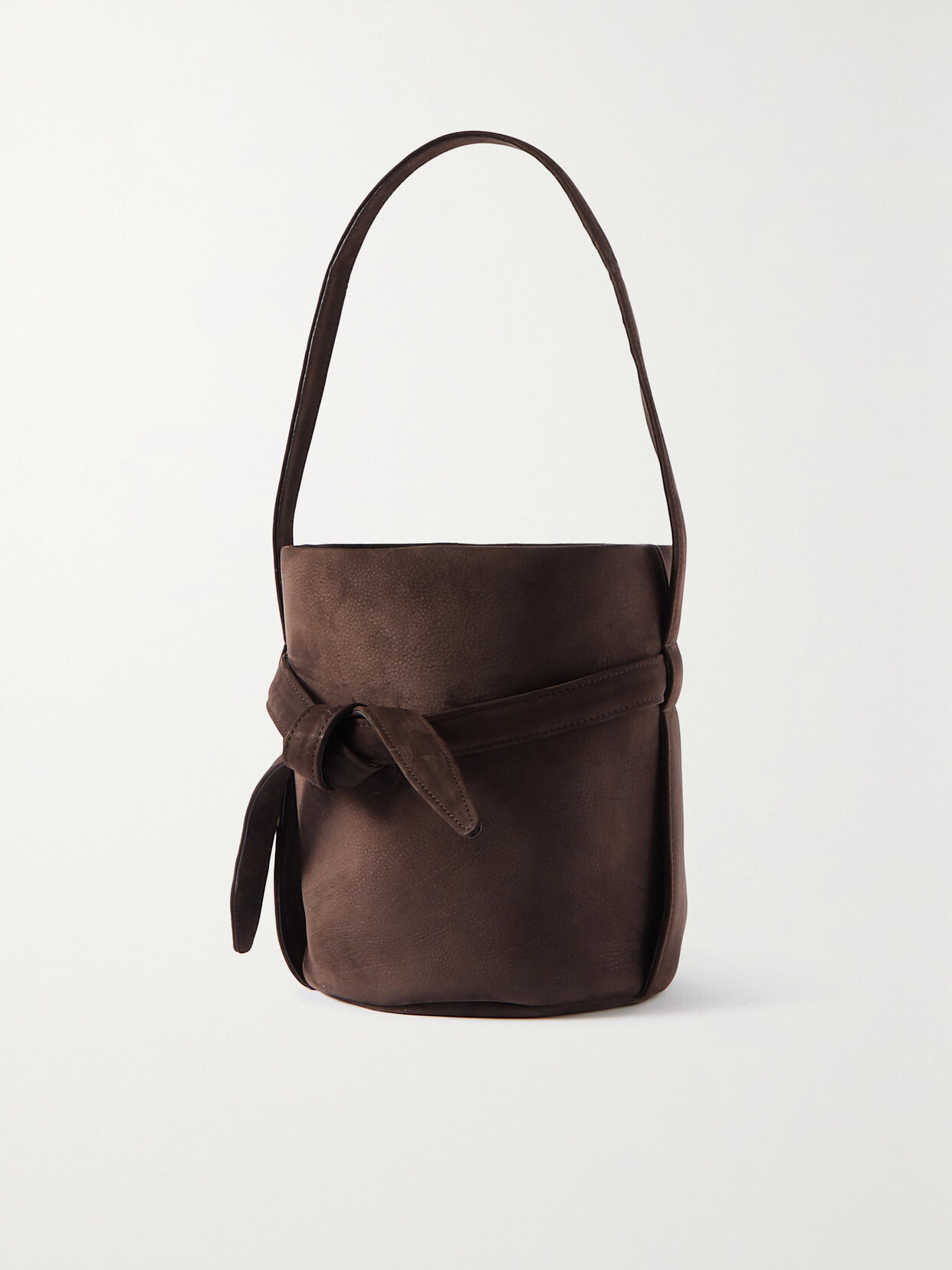 The Row - Mini Leo Nubuck Bucket Bag - Brown
