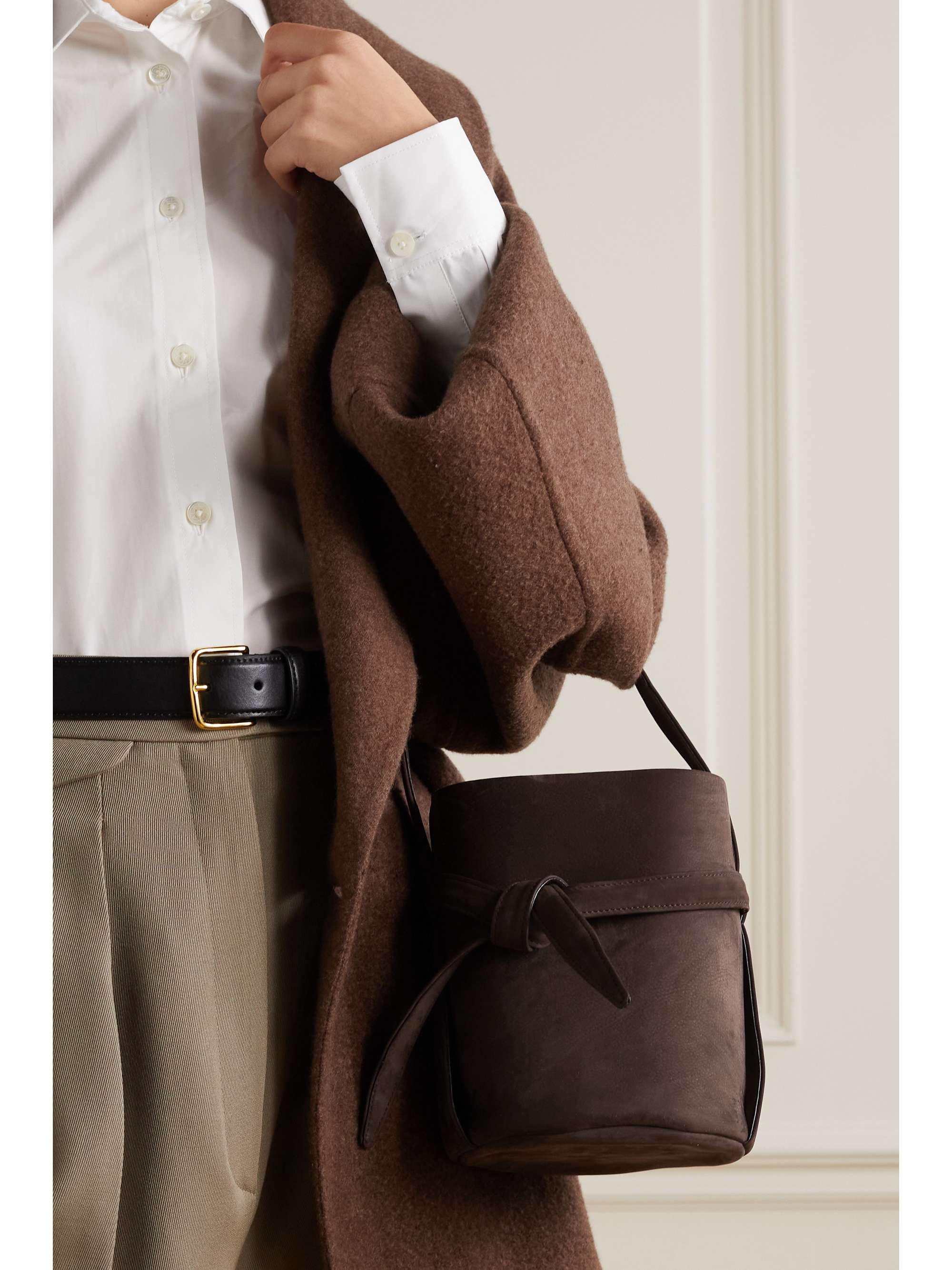 THE ROW Mini Leo nubuck bucket bag