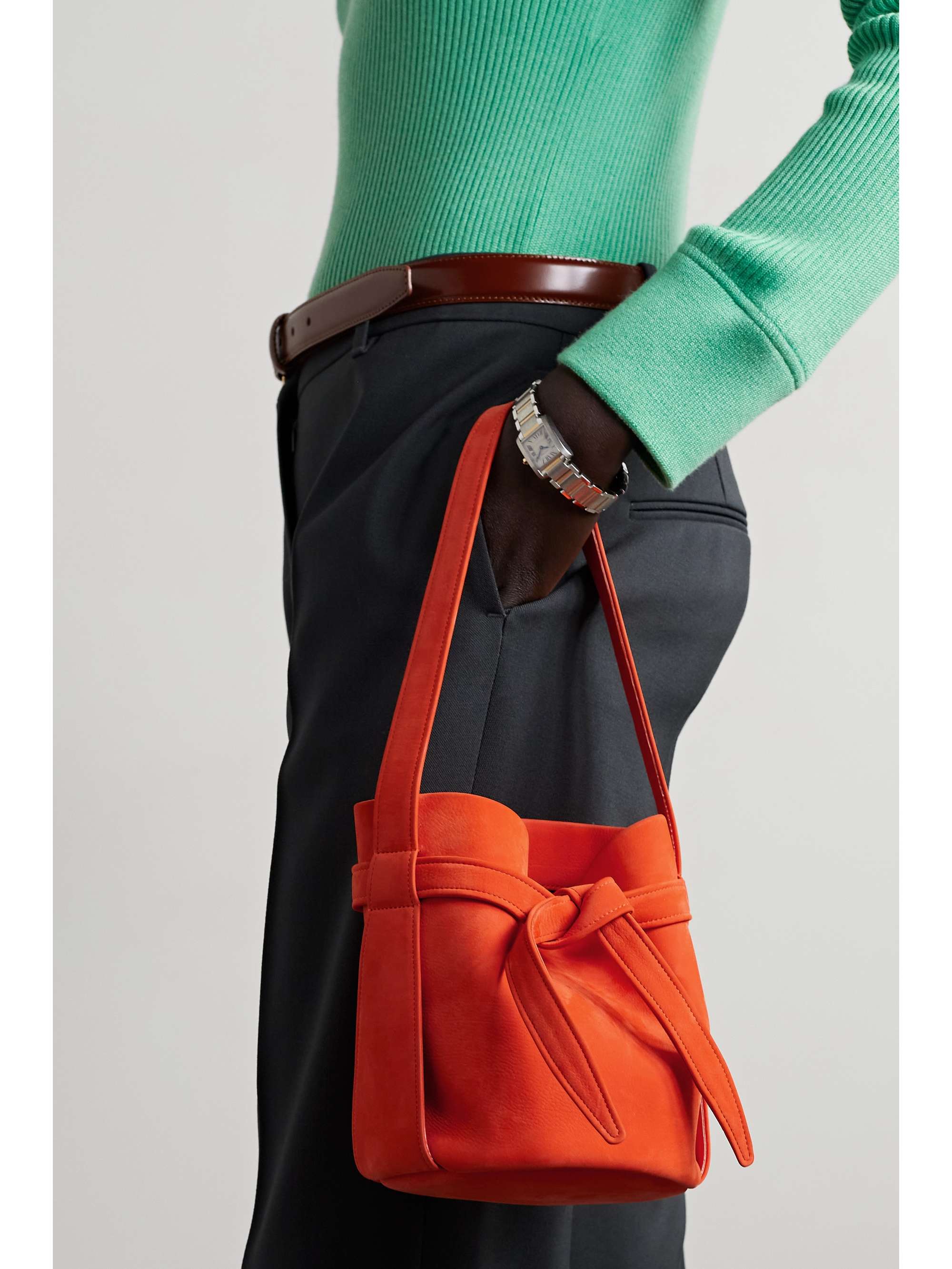 THE ROW Mini Leo nubuck bucket bag