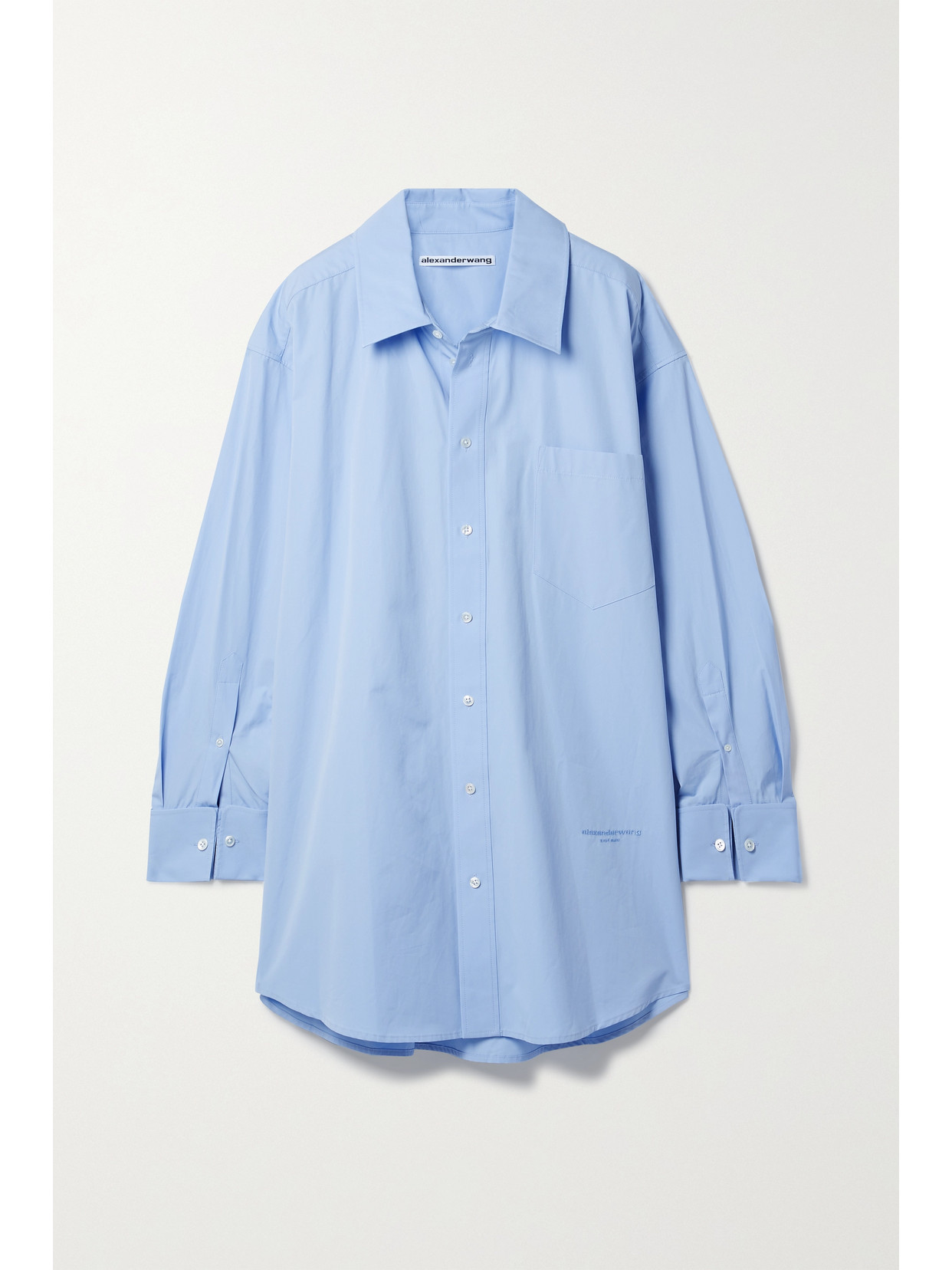 alexander wang blue shirt dress Alexander Wang Asymmetric Deconstructed Shirt Dress White Blue main image 1