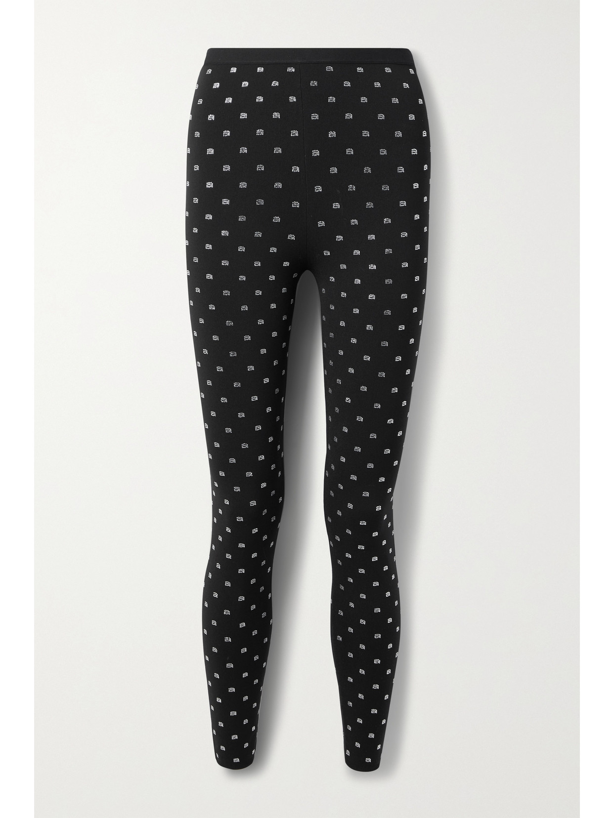 Alexander Wang Hotfix Logo Legging In Crystal Nylon In Black
